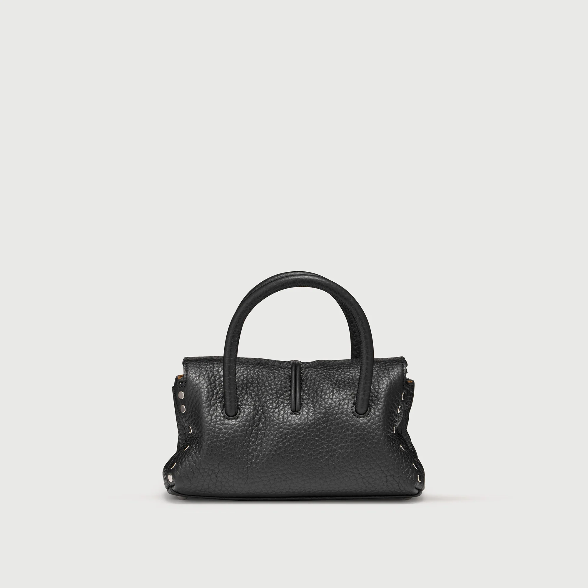BORSA DOTTA® BABY IN PELLE MARTELLATA BLACK NERO - Image 3