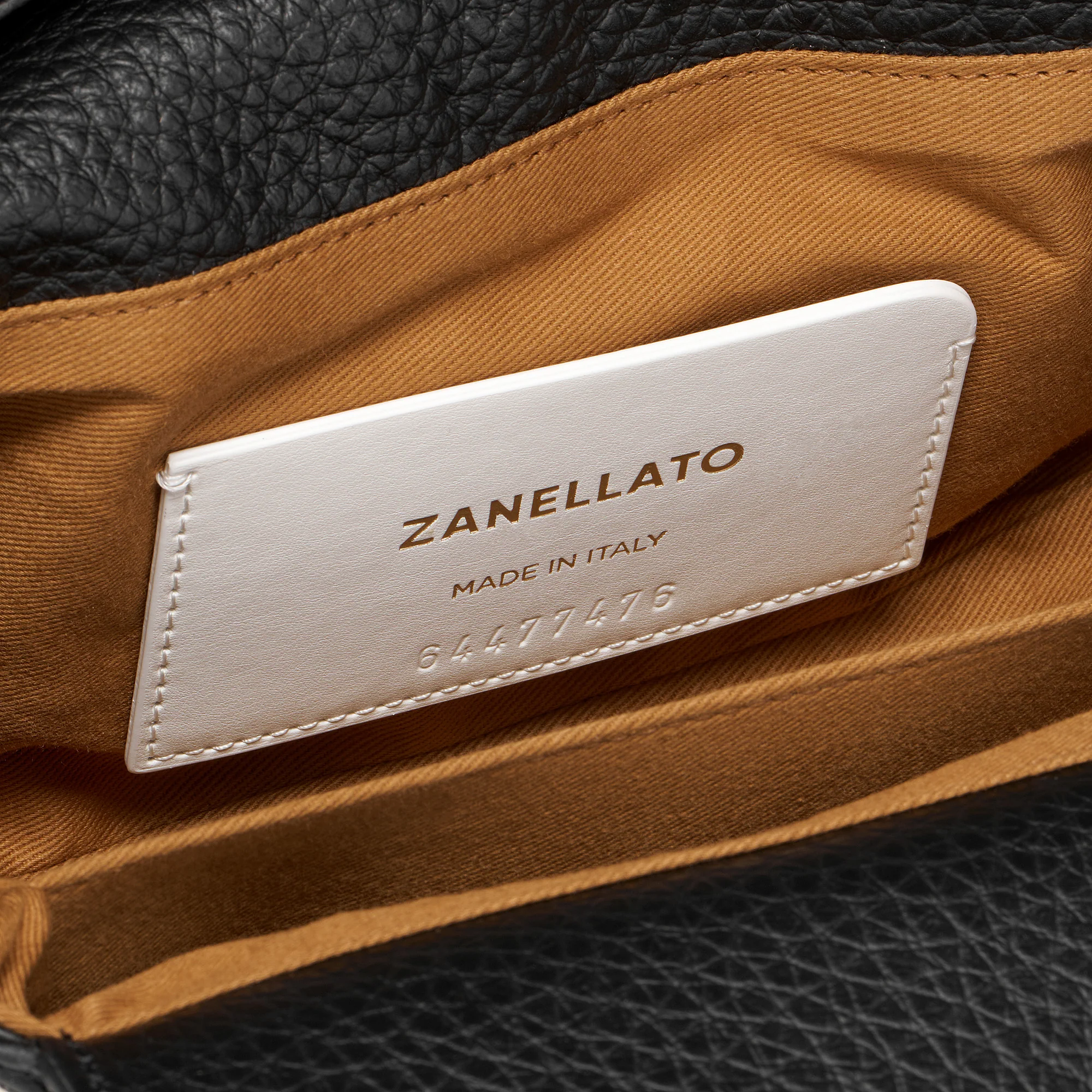 BORSA DOTTA® BABY IN PELLE MARTELLATA BLACK NERO - Image 6