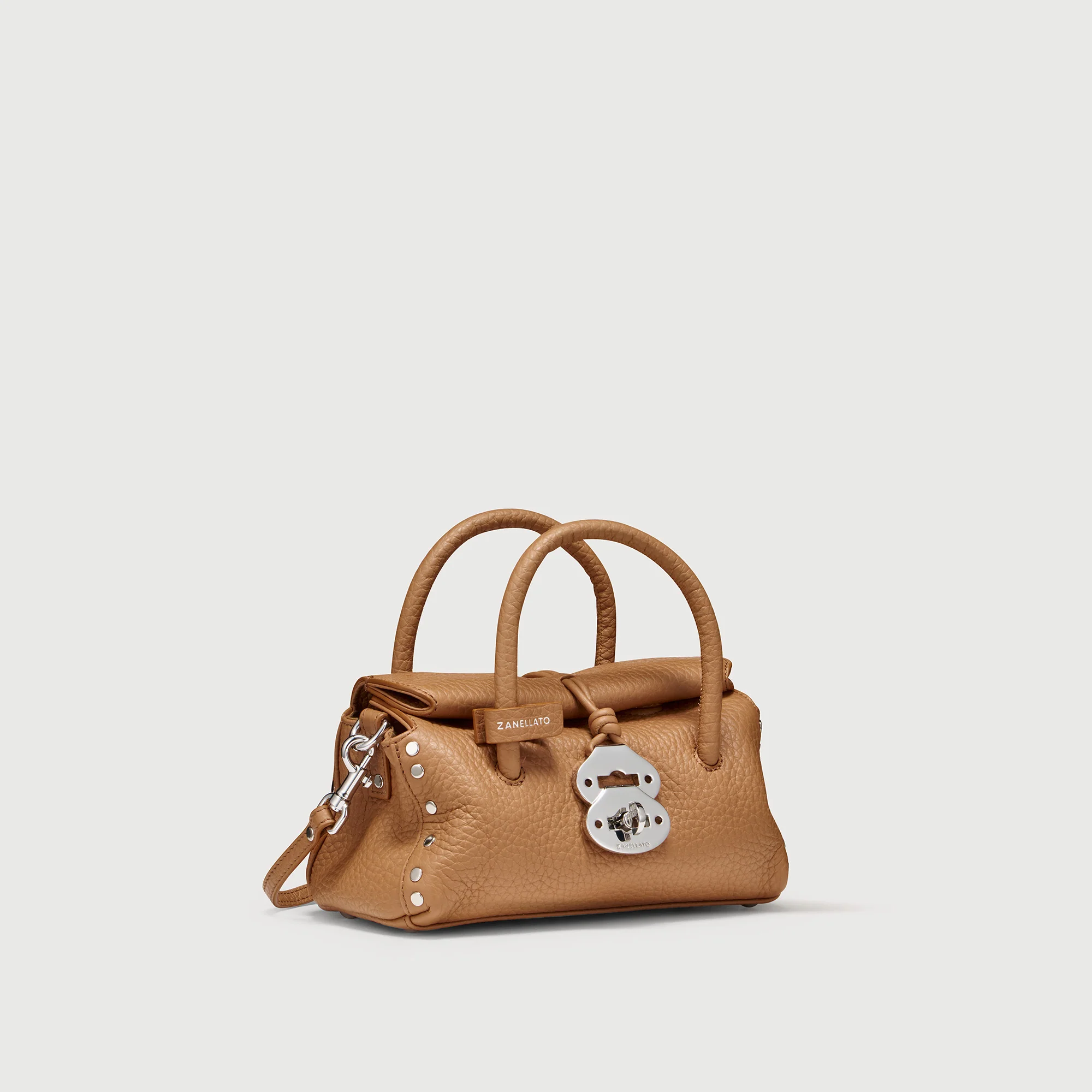 BORSA DOTTA® BABY IN PELLE MARTELLATA BROWN AMARETTO - Image 2