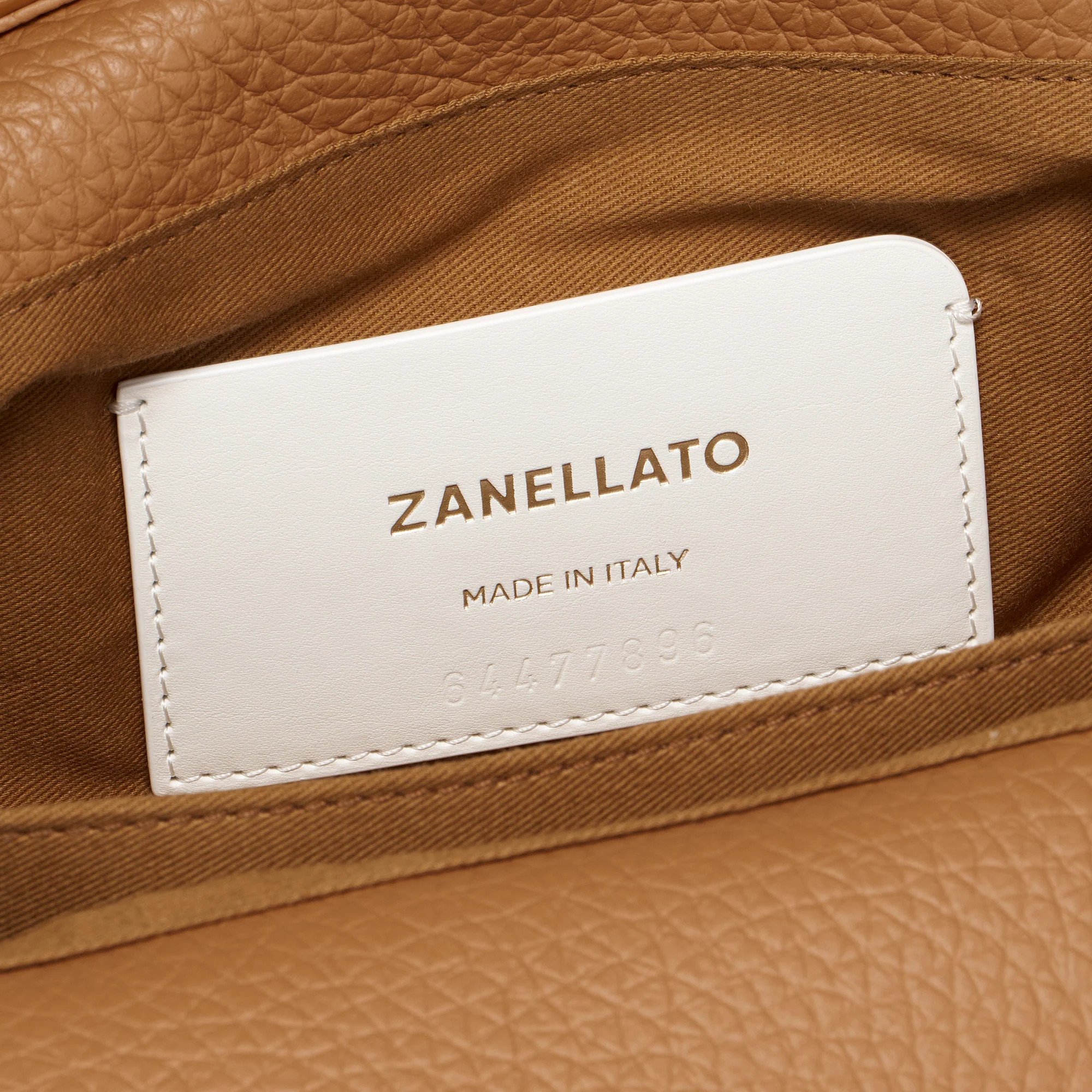 BORSA DOTTA® BABY IN PELLE MARTELLATA BROWN AMARETTO - Image 6