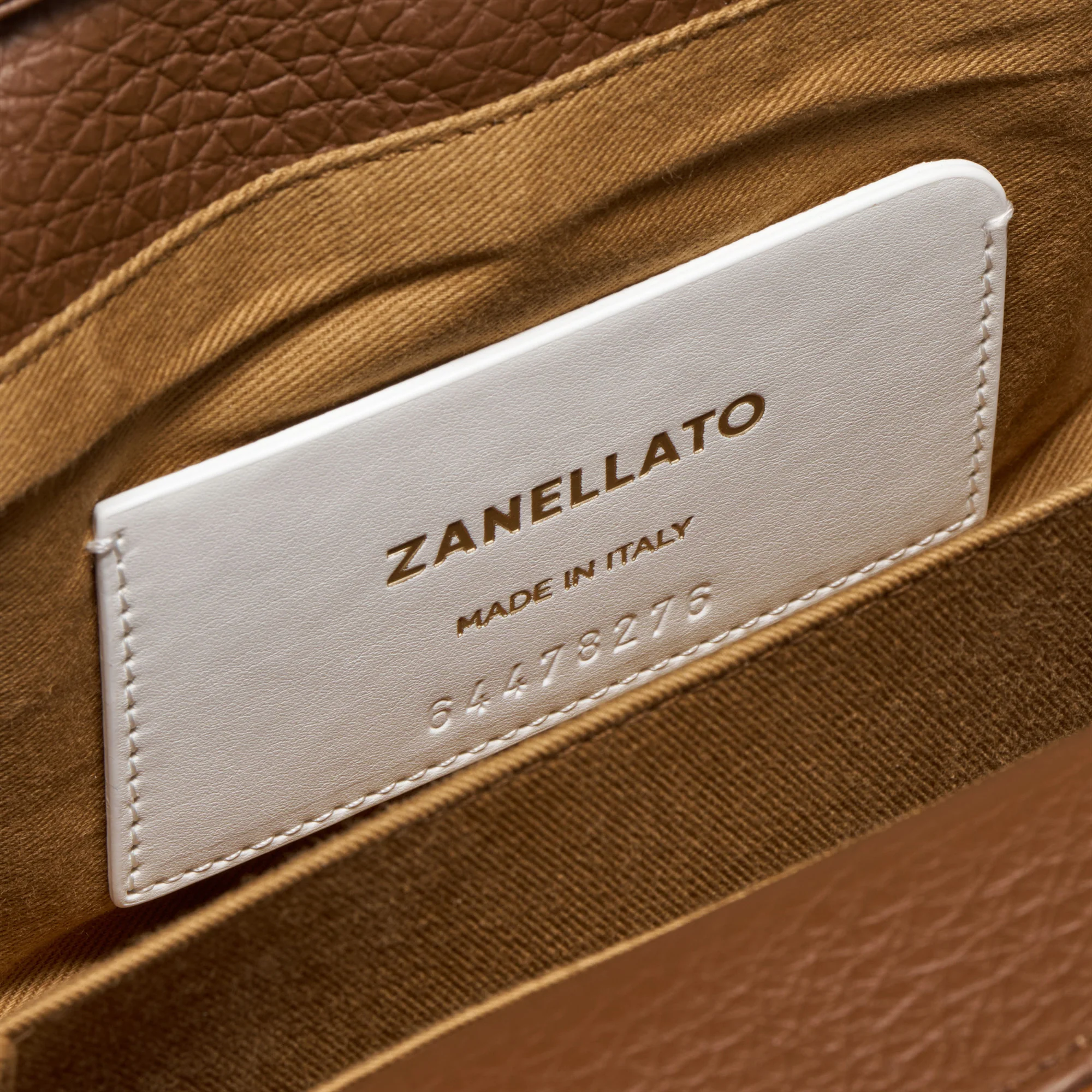 BORSA DOTTA® BABY IN PELLE MARTELLATA BROWN S.ZENO - Image 7