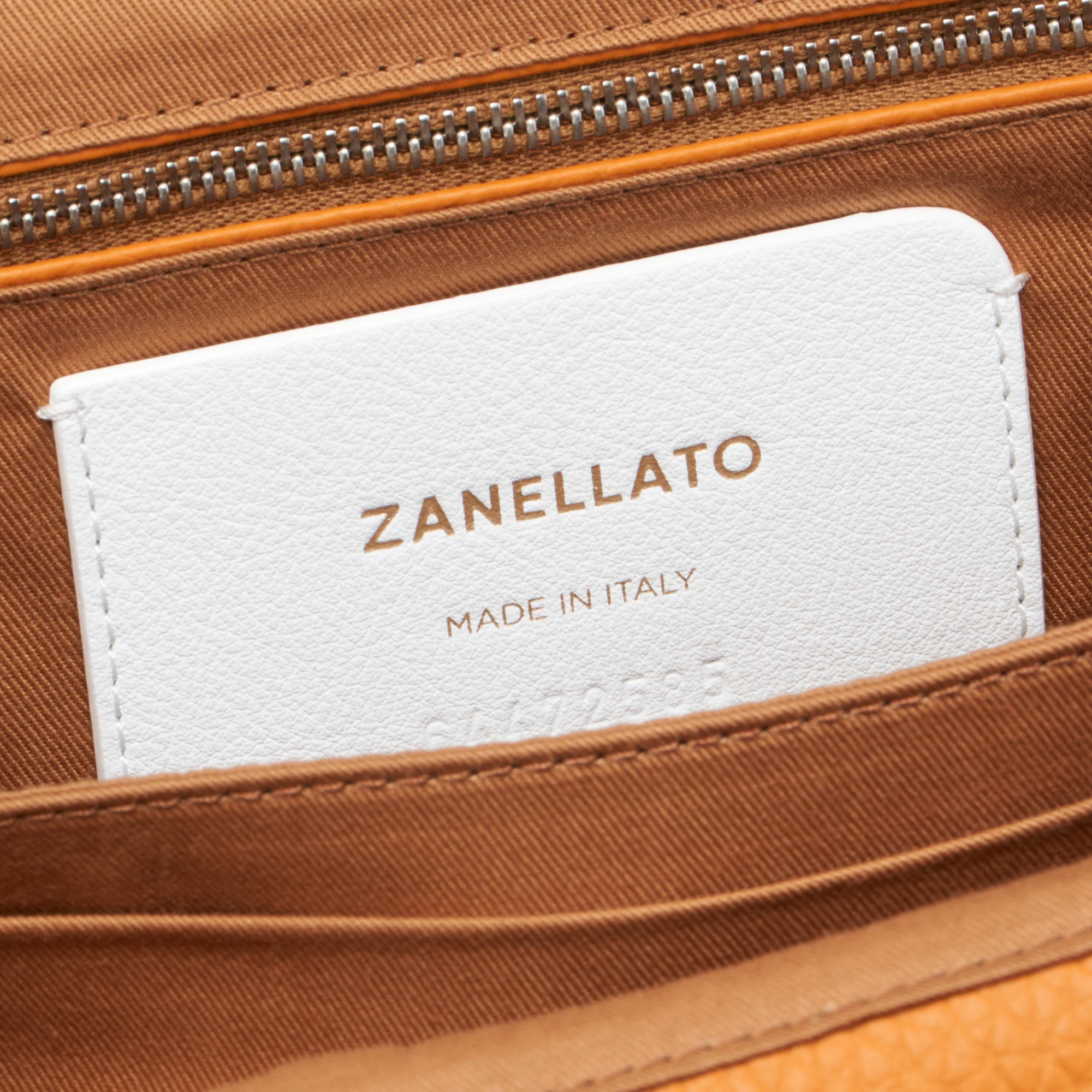 BORSA DOTTA® SMALL IN PELLE MARTELLATA ORANGE DEL DOGE - Image 6