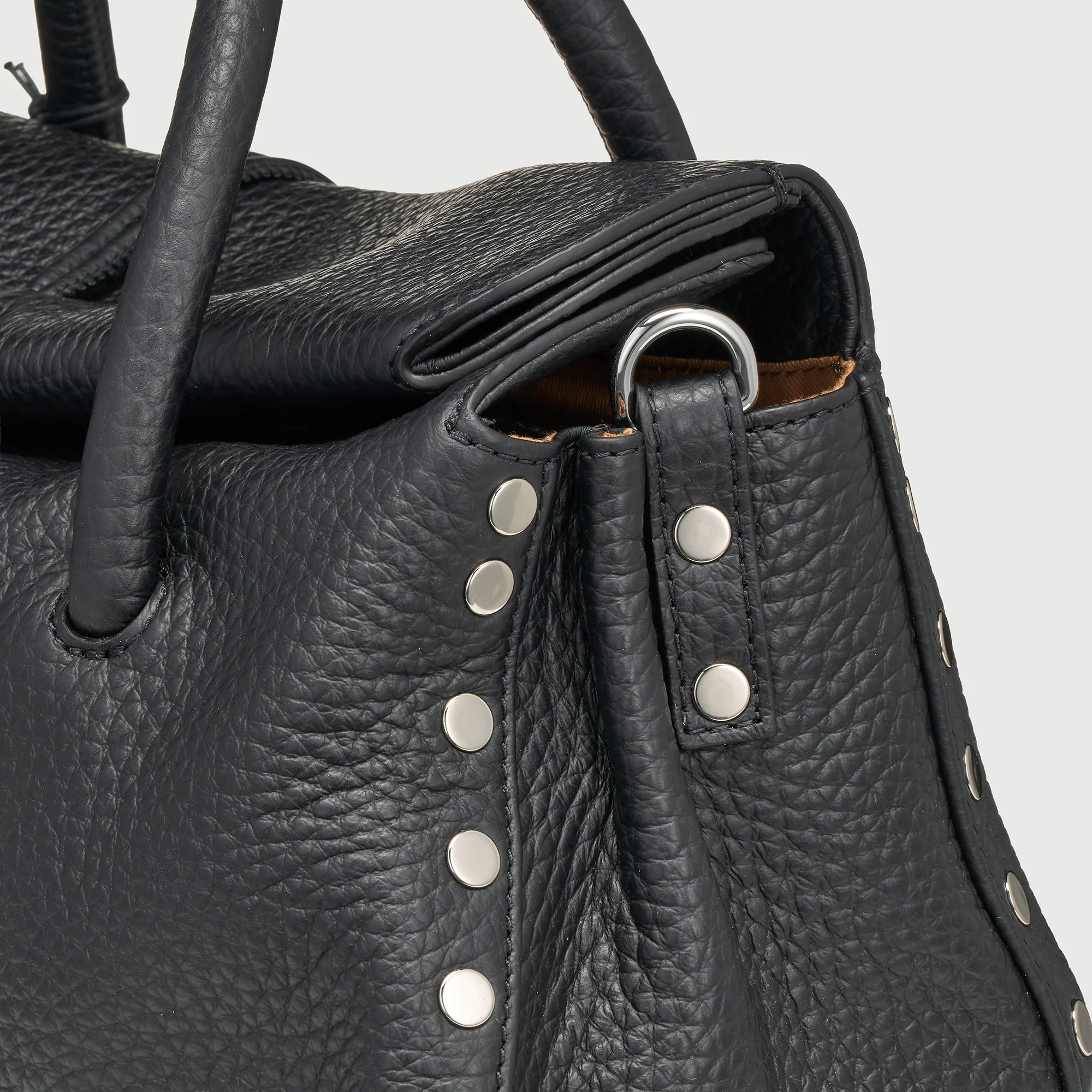 BORSA DOTTA® SMALL IN PELLE MARTELLATA BLACK NERO - Image 7