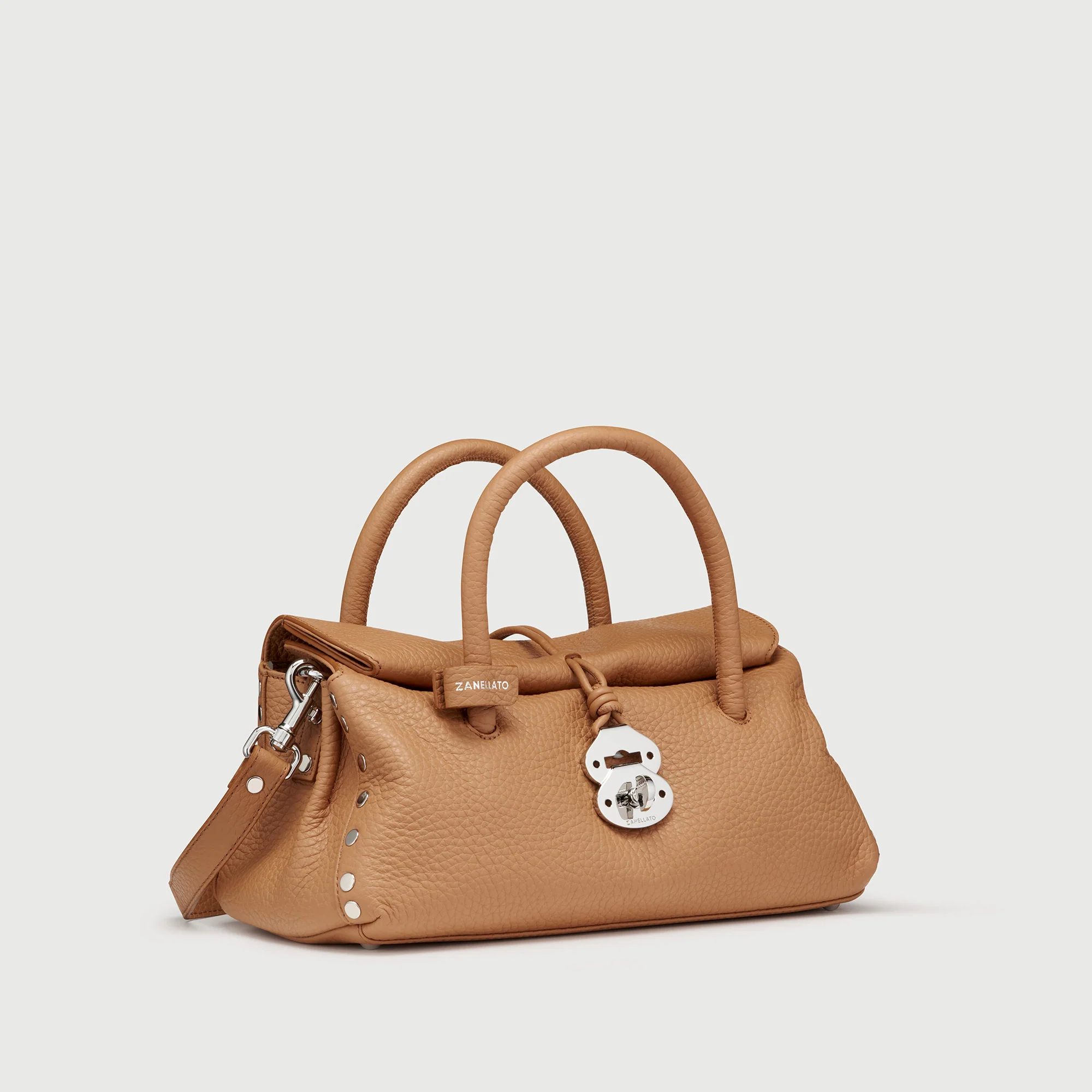 BORSA DOTTA® SMALL IN PELLE MARTELLATA BROWN AMARETTO - Image 2