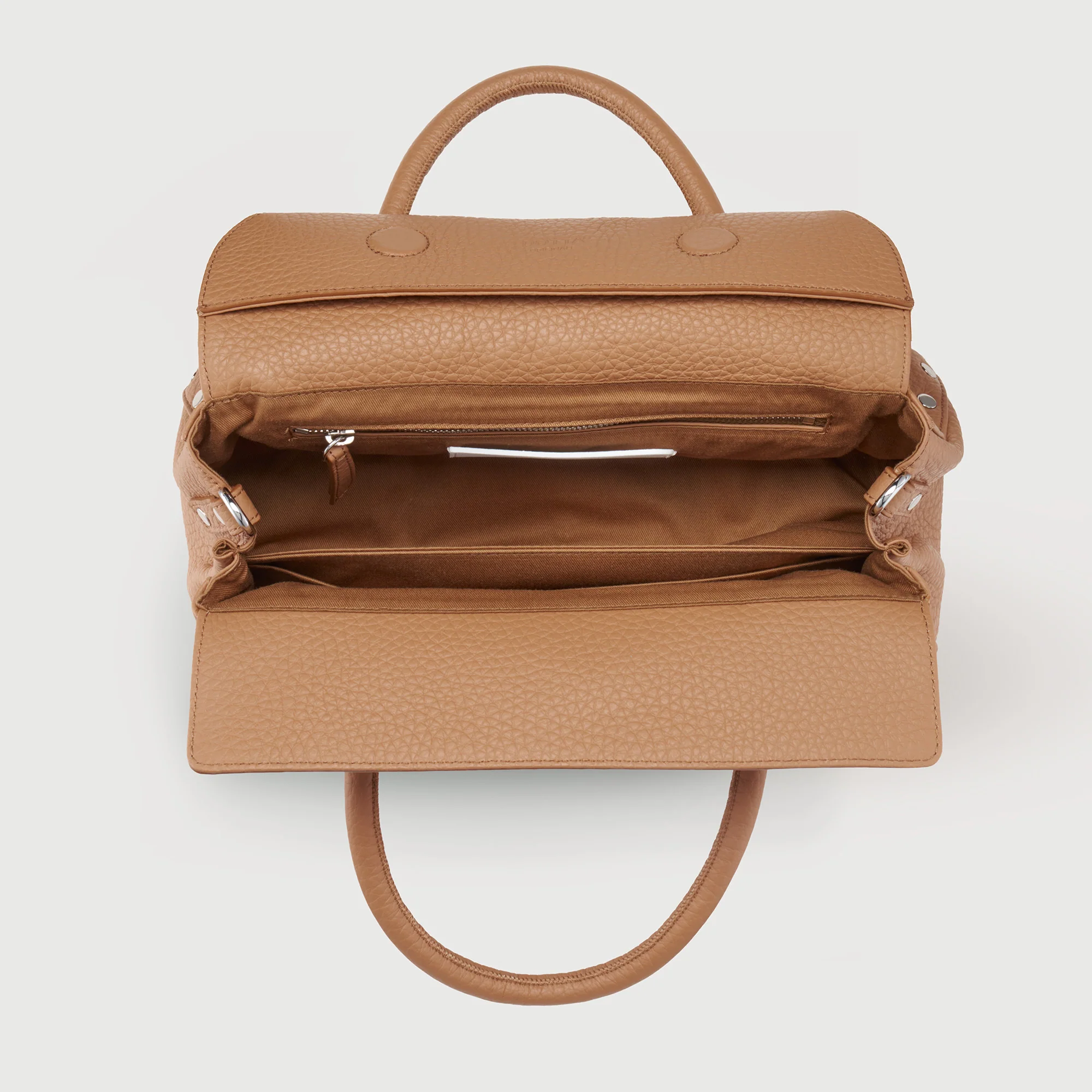 BORSA DOTTA® SMALL IN PELLE MARTELLATA BROWN AMARETTO - Image 4