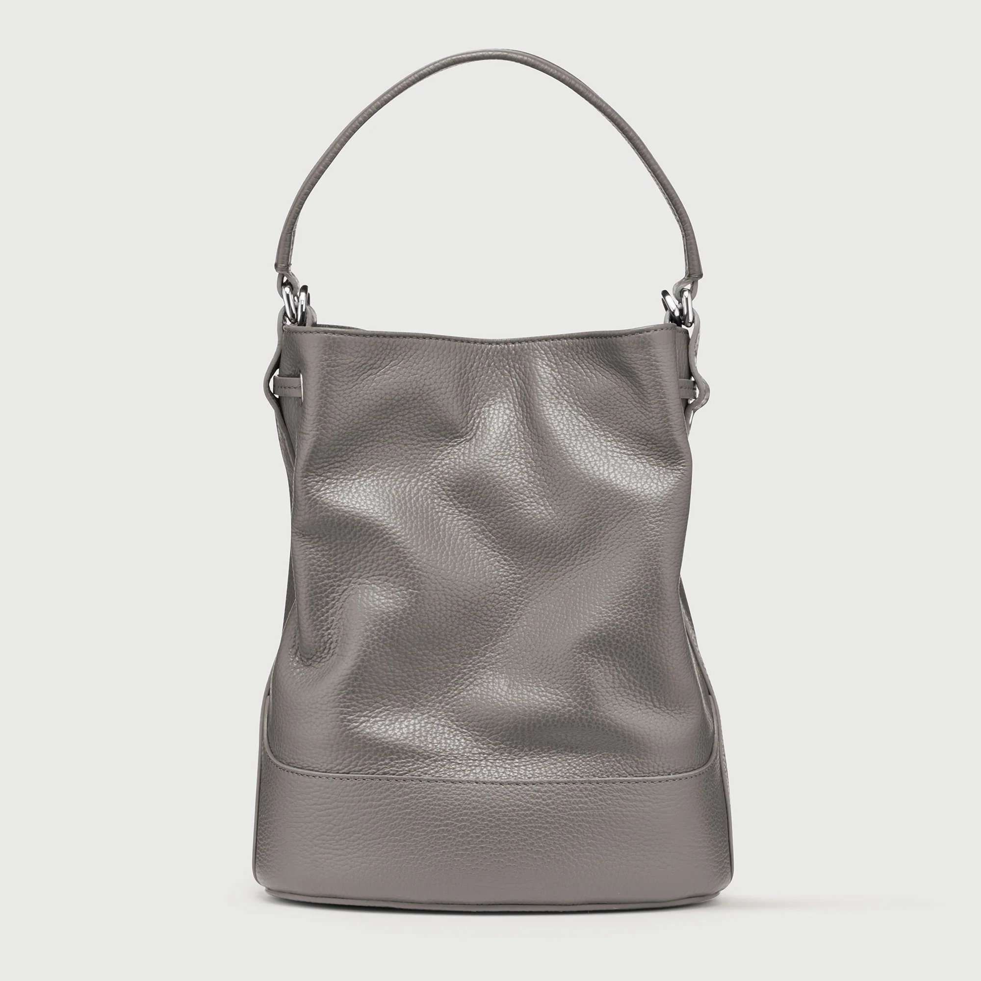 BORSA MONDA'® SMALL IN PELLE MARTELLATA GREY MONTEBIANCO - Image 3