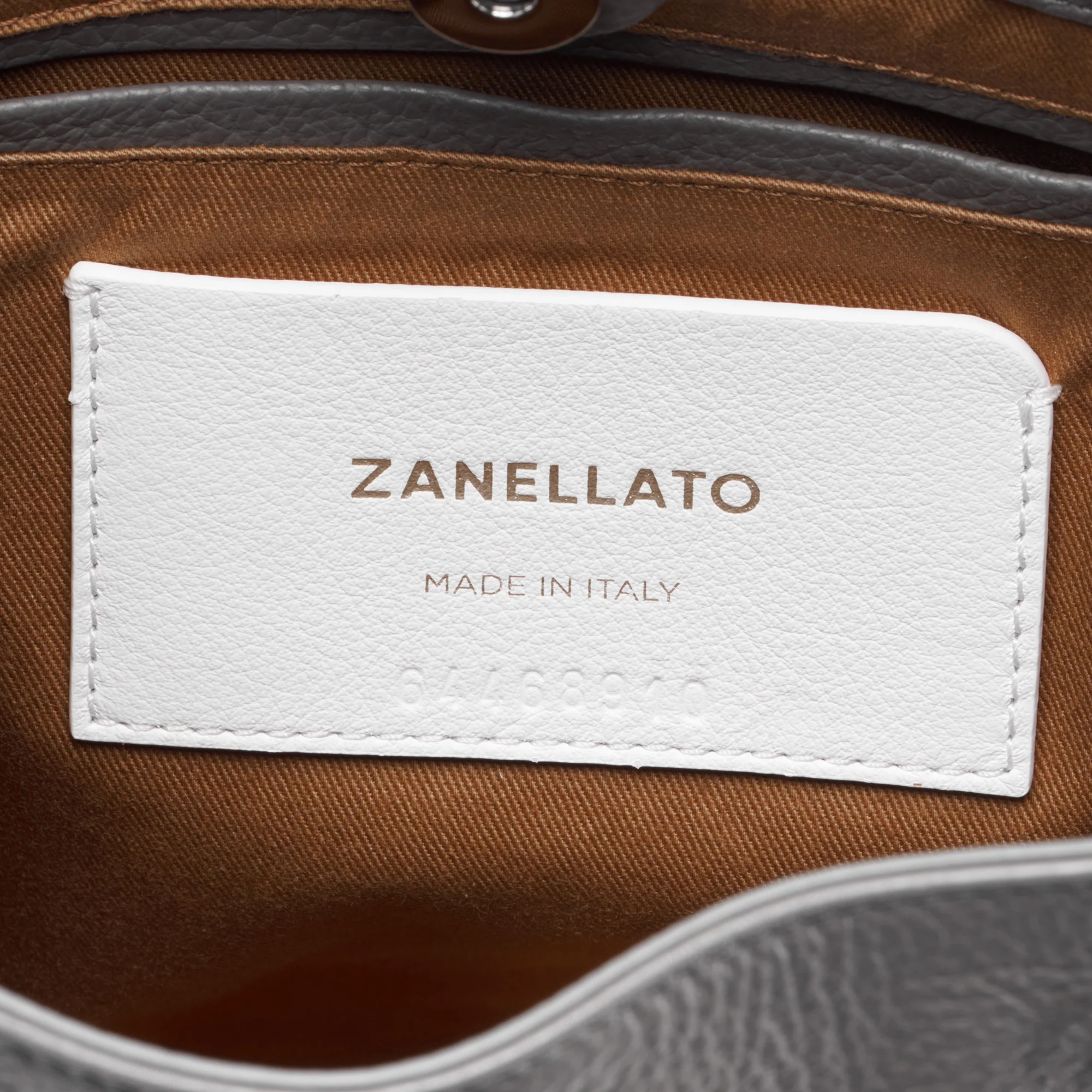 BORSA MONDA'® SMALL IN PELLE MARTELLATA GREY MONTEBIANCO - Image 6