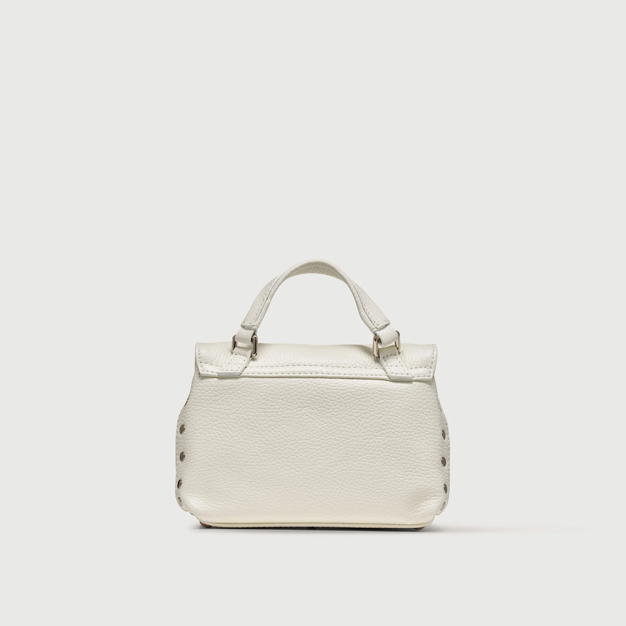 BORSA POSTINA® BABY IN PELLE MARTELLATA BIANCO LATTE - Image 3