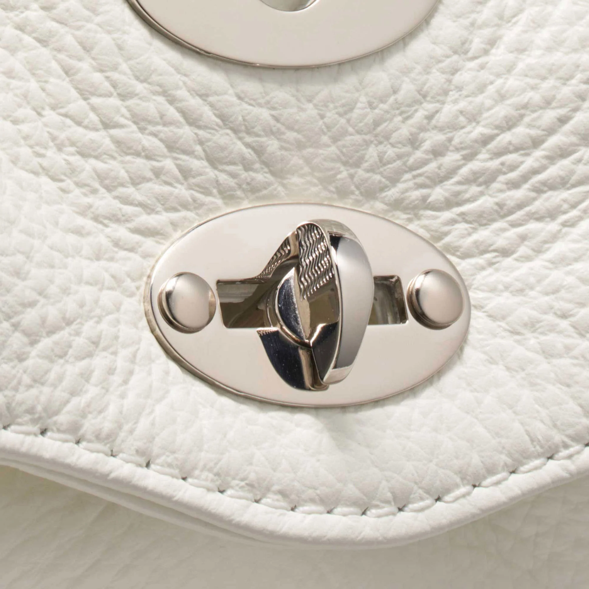 BORSA POSTINA® BABY IN PELLE MARTELLATA BIANCO LATTE - Image 7