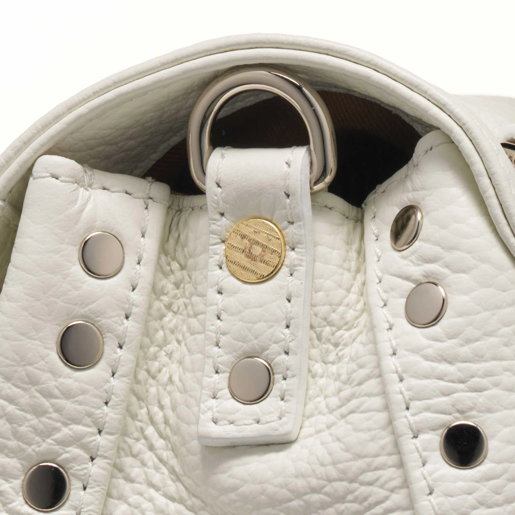 BORSA POSTINA® BABY IN PELLE MARTELLATA BIANCO LATTE - Image 5