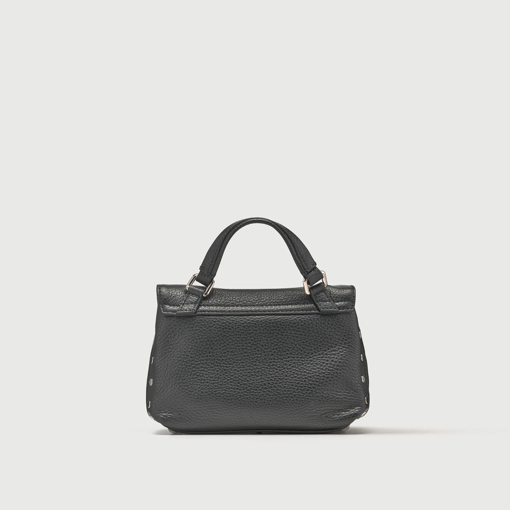 BORSA POSTINA® BABY IN PELLE MARTELLATA BLACK NERO - Image 3