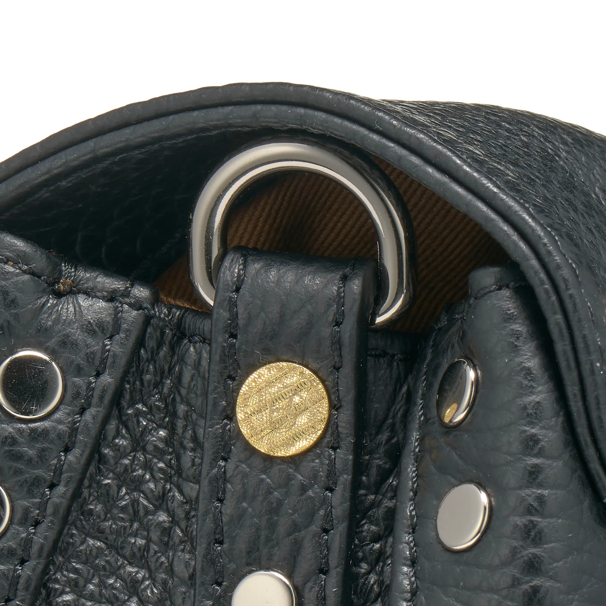 BORSA POSTINA® BABY IN PELLE MARTELLATA BLACK NERO - Image 6
