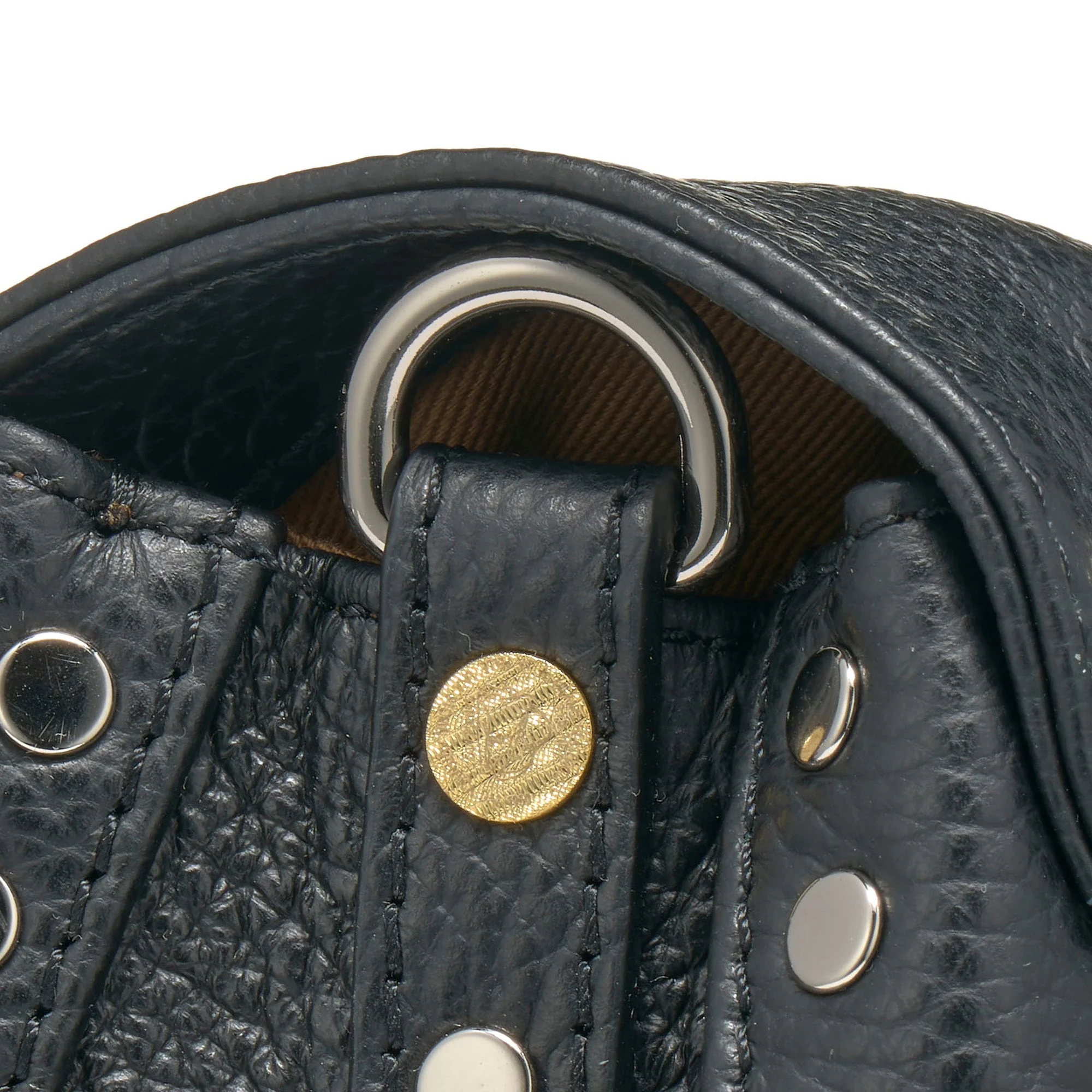BORSA POSTINA® BABY IN PELLE MARTELLATA BLACK NERO - Image 6