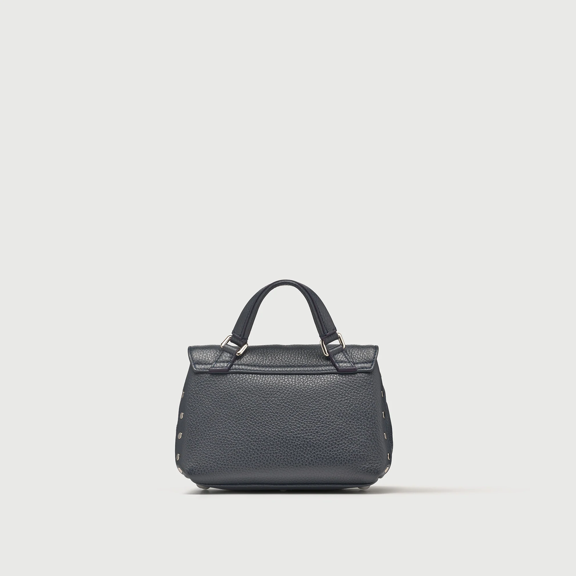 BORSA POSTINA® BABY IN PELLE MARTELLATA DARK NAVY - Image 3