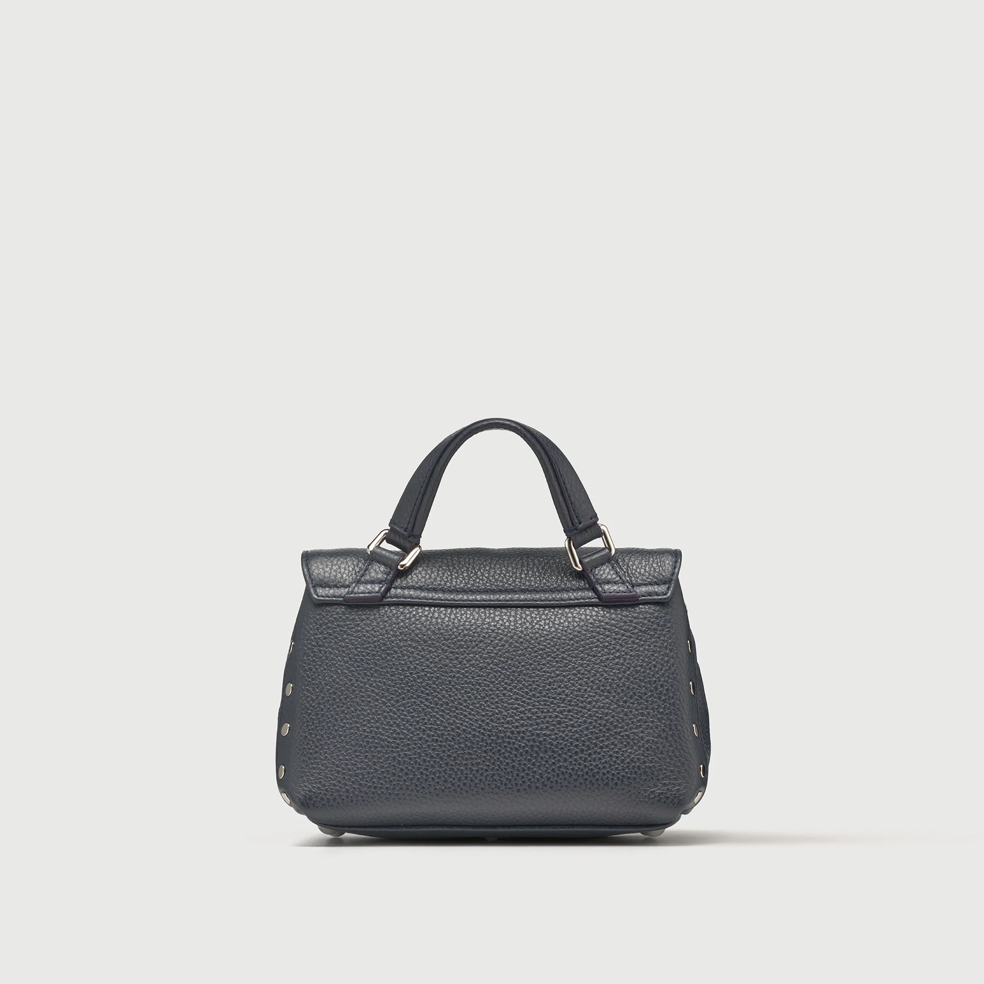 BORSA POSTINA® BABY IN PELLE MARTELLATA DARK NAVY - Image 3