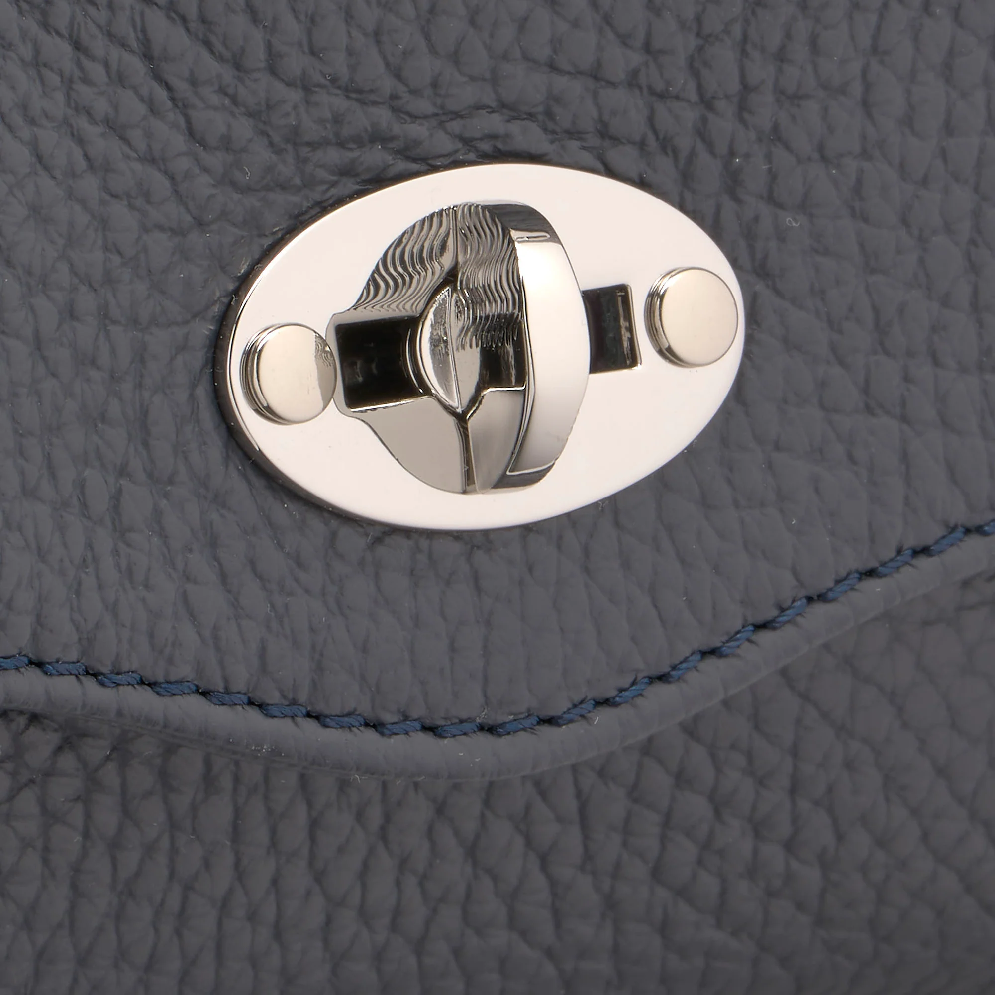 BORSA POSTINA® BABY IN PELLE MARTELLATA DARK NAVY - Image 7