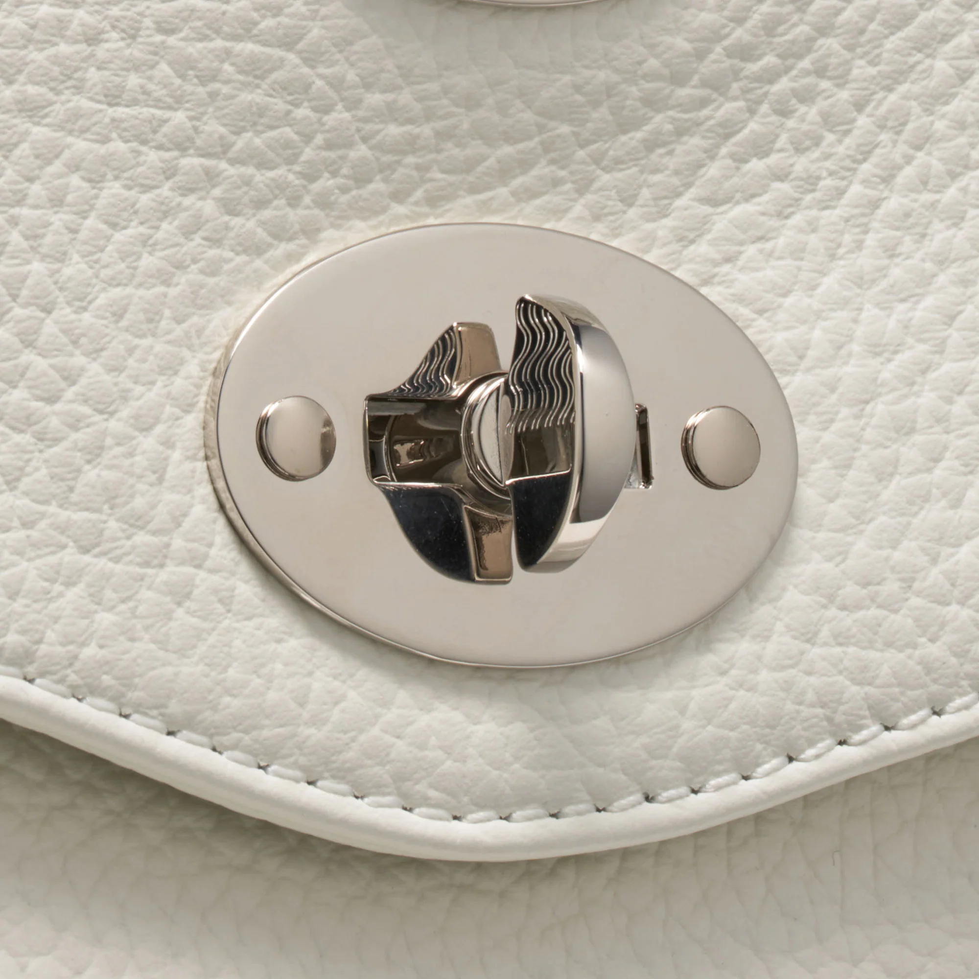 BORSA POSTINA® MEDIUM IN PELLE MARTELLATA BIANCO LATTE - Image 5