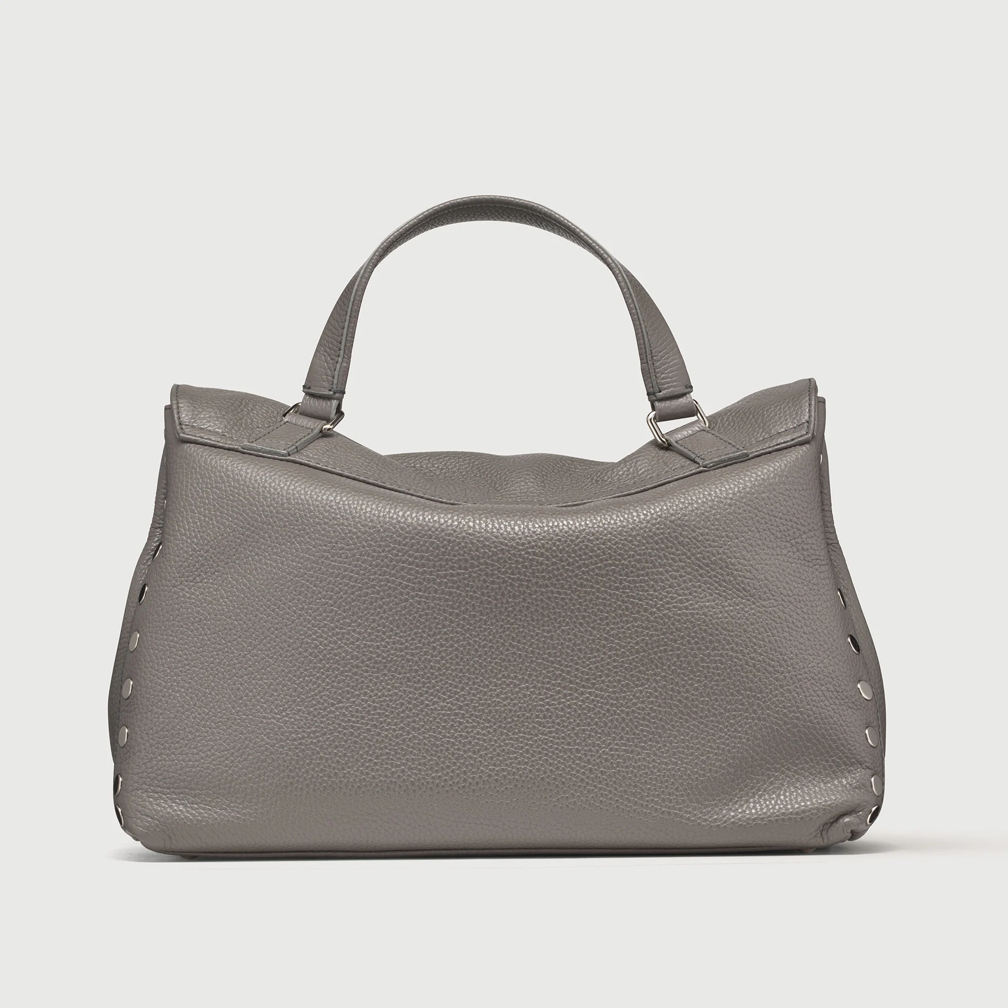 BORSA POSTINA® MEDIUM IN PELLE MARTELLATA GREY MONTEBIANCO - Image 3