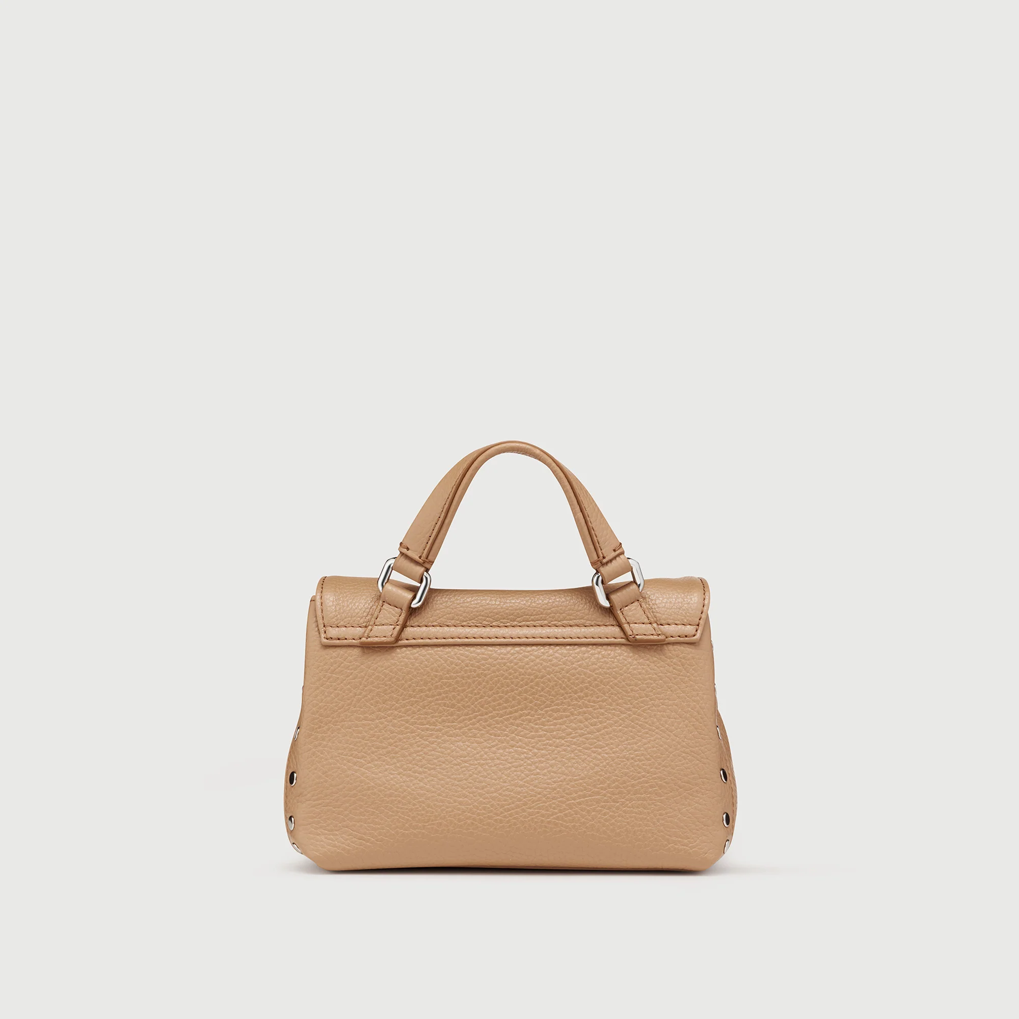 BORSA POSTINA® BABY IN PELLE MARTELLATA BROWN CANTUCCI - Image 3