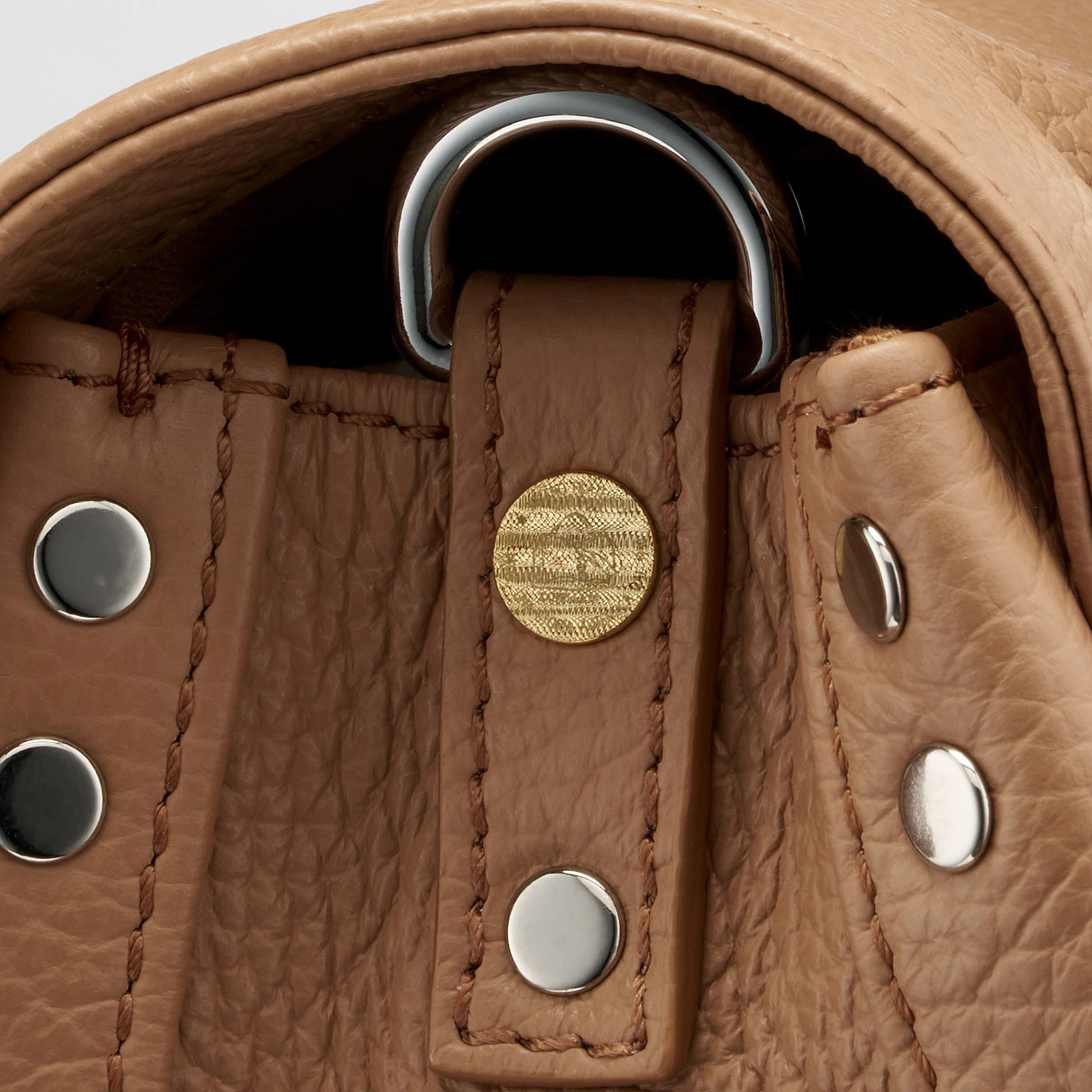 BORSA POSTINA® BABY IN PELLE MARTELLATA BROWN CANTUCCI - Image 5