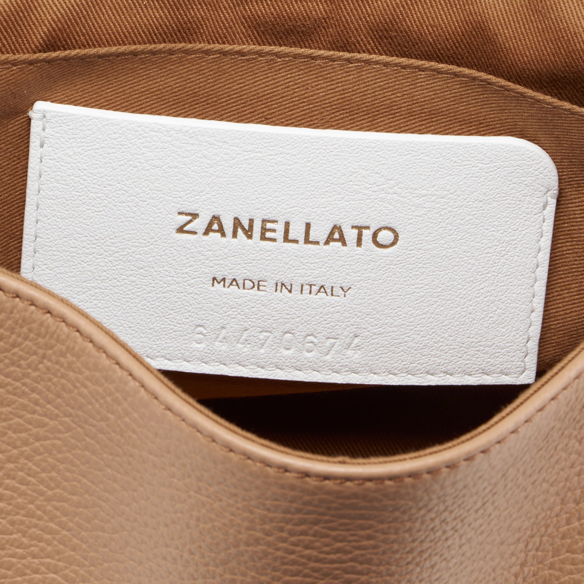 BORSA POSTINA® BABY IN PELLE MARTELLATA BROWN CANTUCCI - Image 7