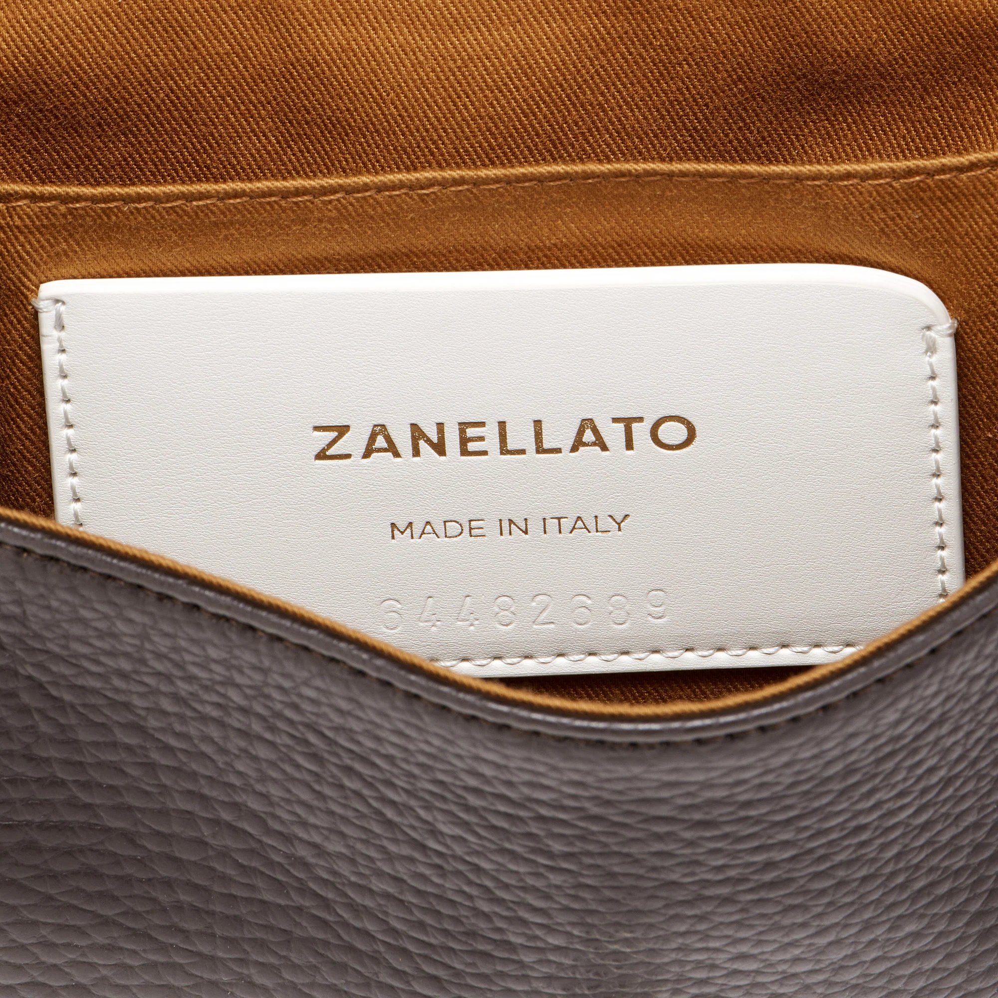 BORSA POSTINA® BABY IN PELLE MARTELLATA BROWN DOLCE AMARO - Image 6