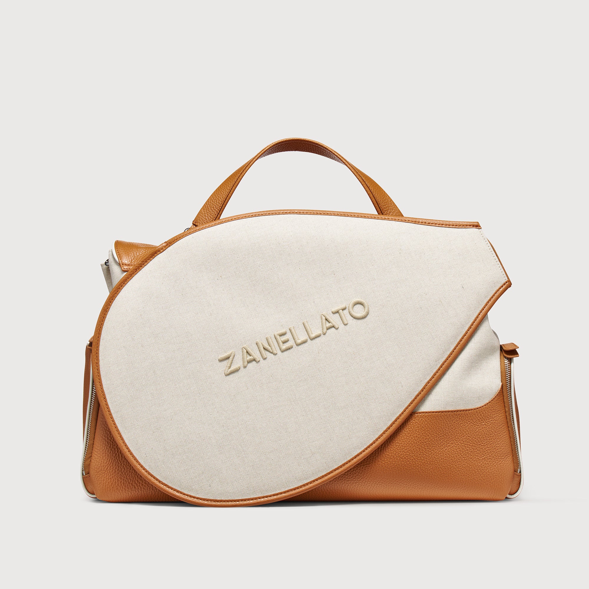 BORSA RACQUET CLUB EXTRA LARGE IN PELLE MARTELLATA BROWN BALCONIERA - Image 4