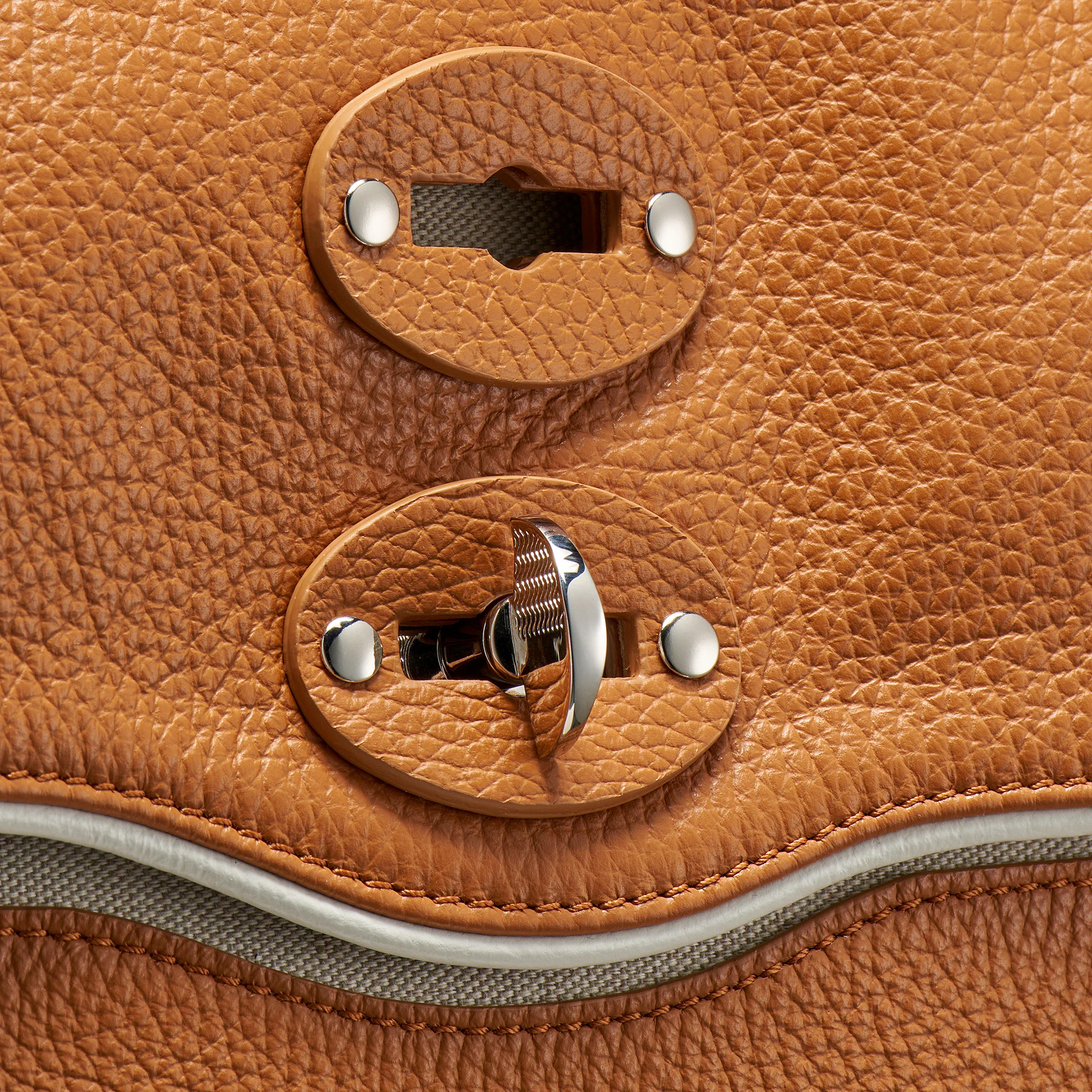 BORSA RACQUET CLUB EXTRA LARGE IN PELLE MARTELLATA BROWN BALCONIERA - Image 6