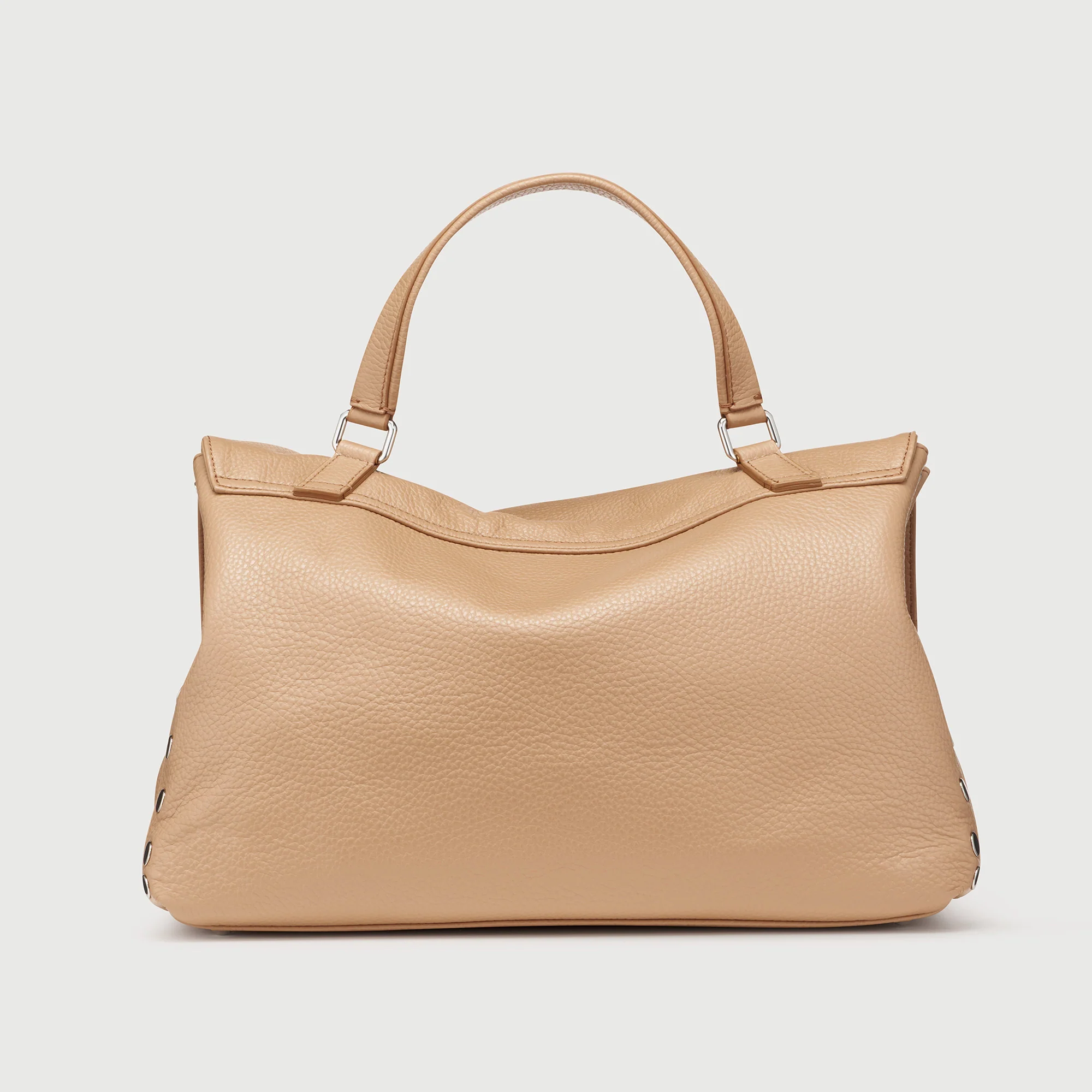 BORSA POSTINA® MEDIUM IN PELLE MARTELLATA BROWN CANTUCCI - Image 3
