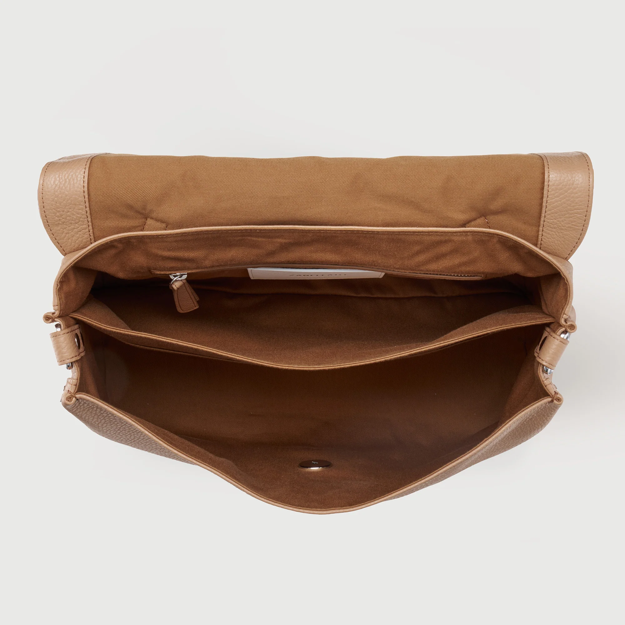 BORSA POSTINA® MEDIUM IN PELLE MARTELLATA BROWN CANTUCCI - Image 4