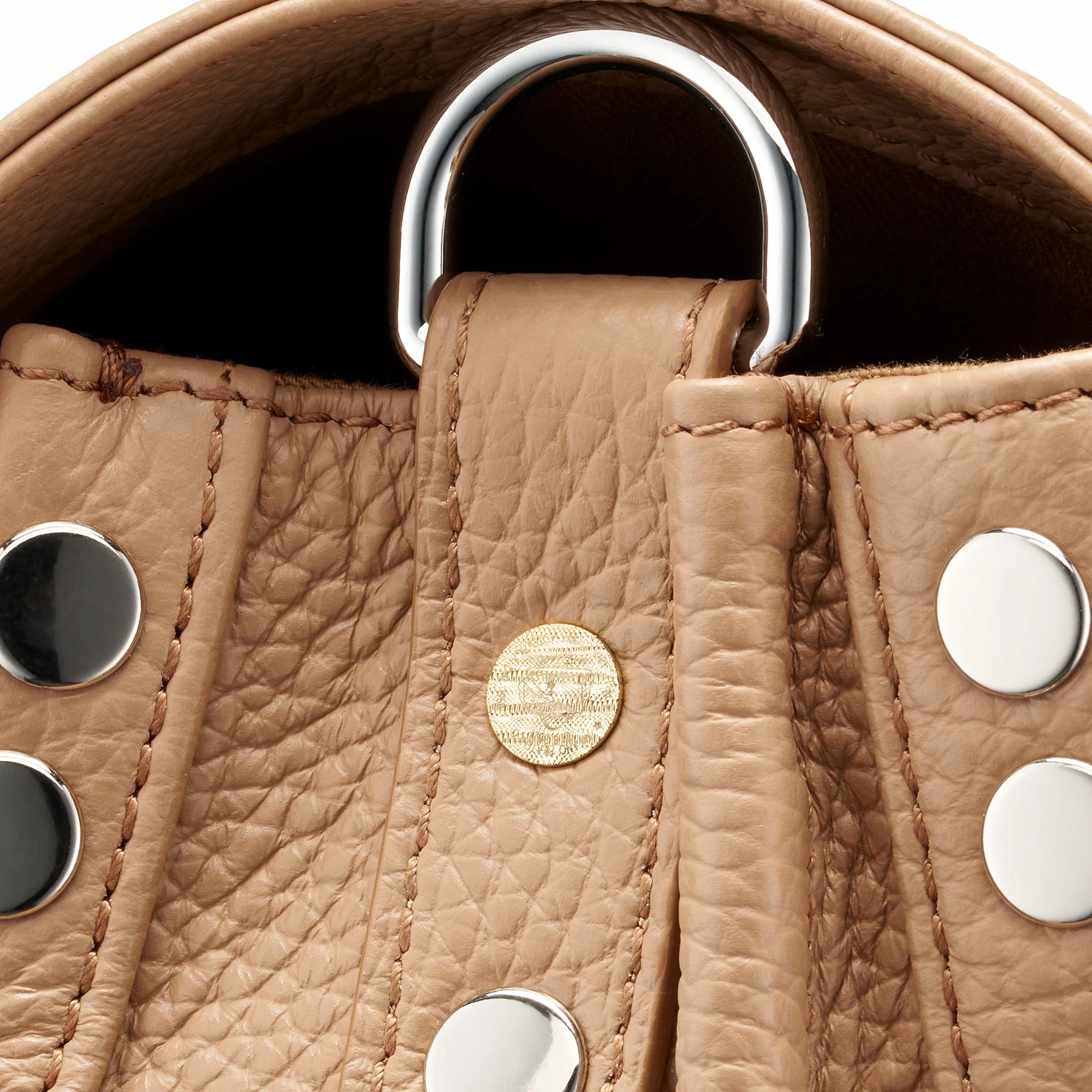 BORSA POSTINA® MEDIUM IN PELLE MARTELLATA BROWN CANTUCCI - Image 5