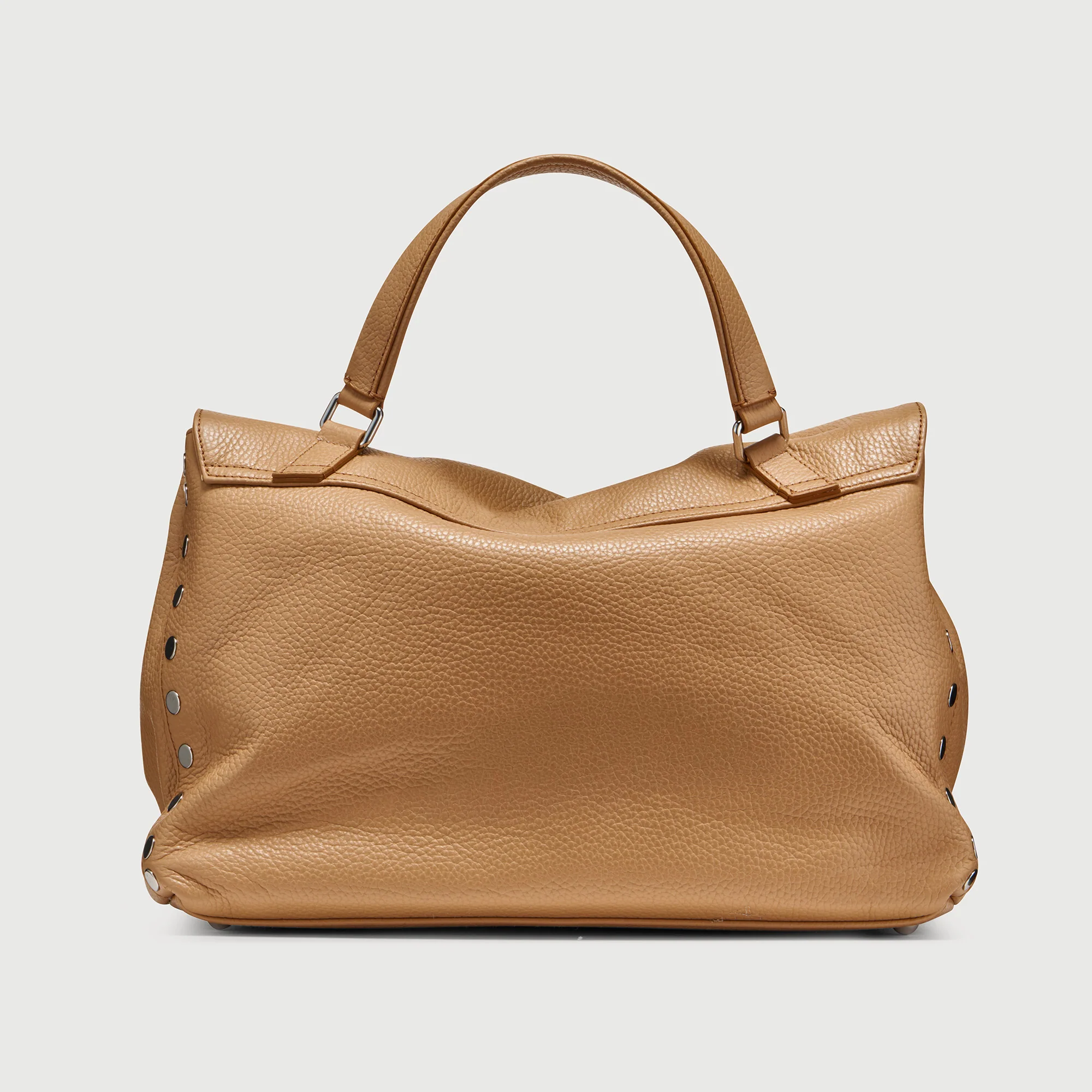 BORSA POSTINA® MEDIUM IN PELLE MARTELLATA BROWN CANTUCCI - Image 3