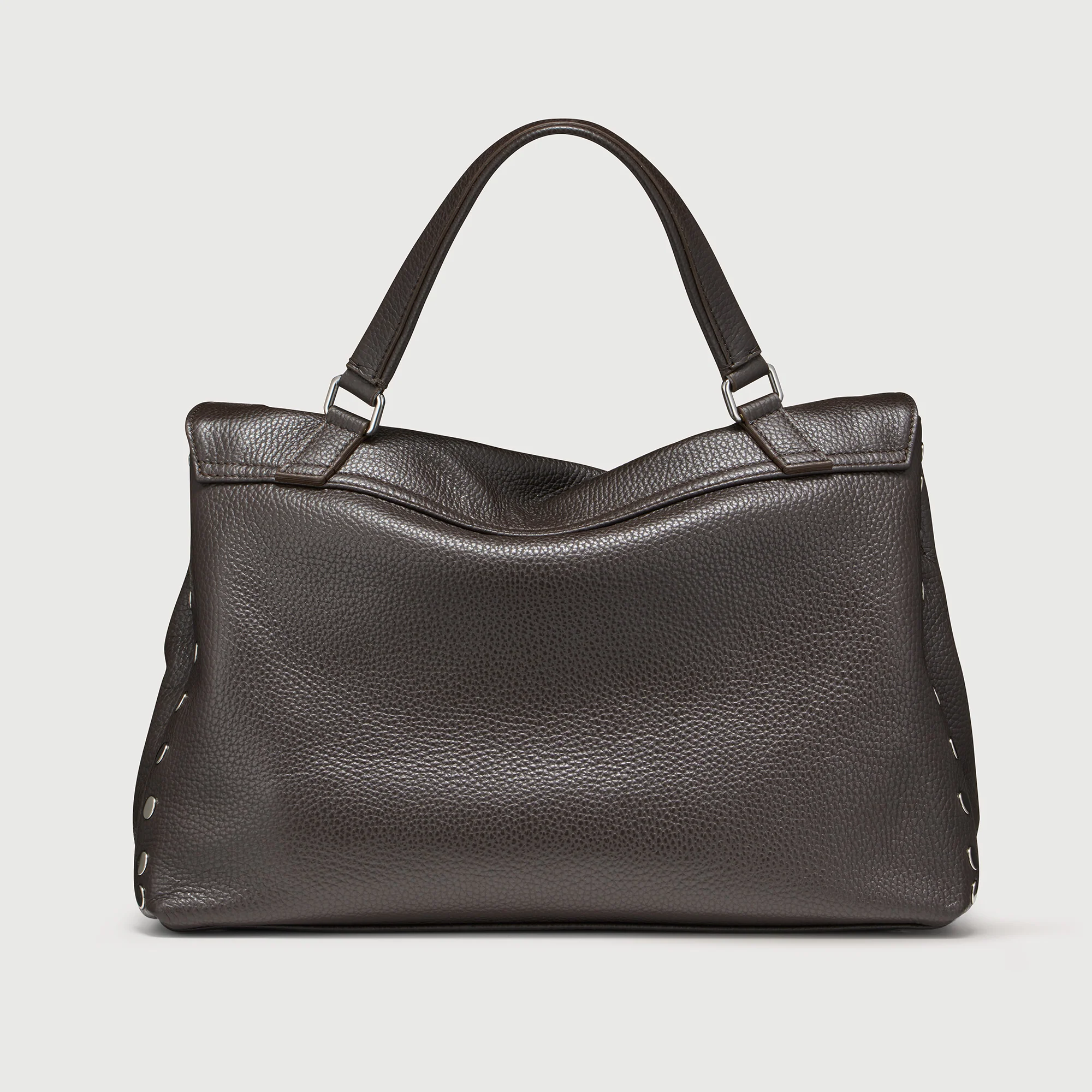 BORSA POSTINA® MEDIUM IN PELLE MARTELLATA BROWN DOLCE AMARO - Image 3