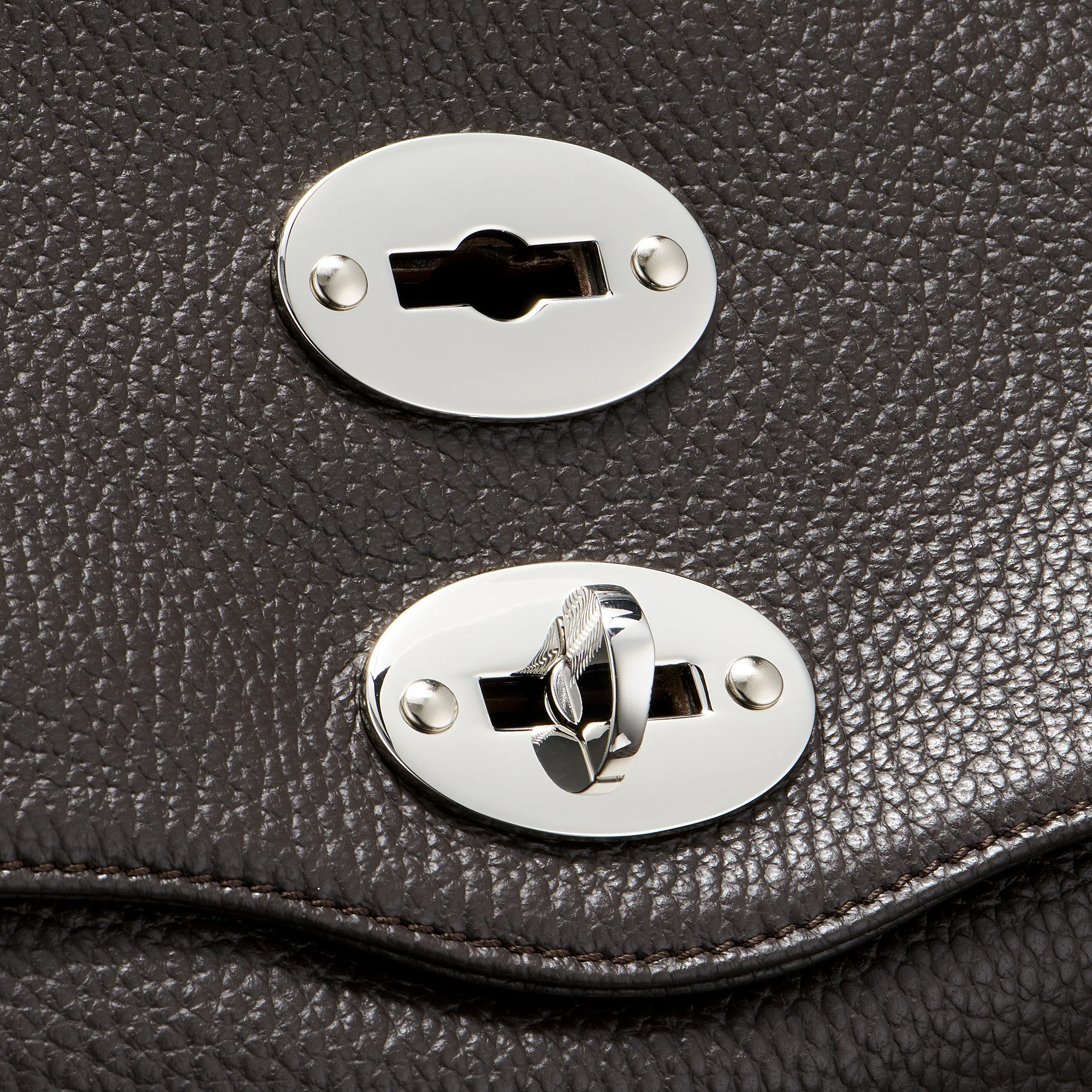 BORSA POSTINA® MEDIUM IN PELLE MARTELLATA BROWN DOLCE AMARO - Image 5