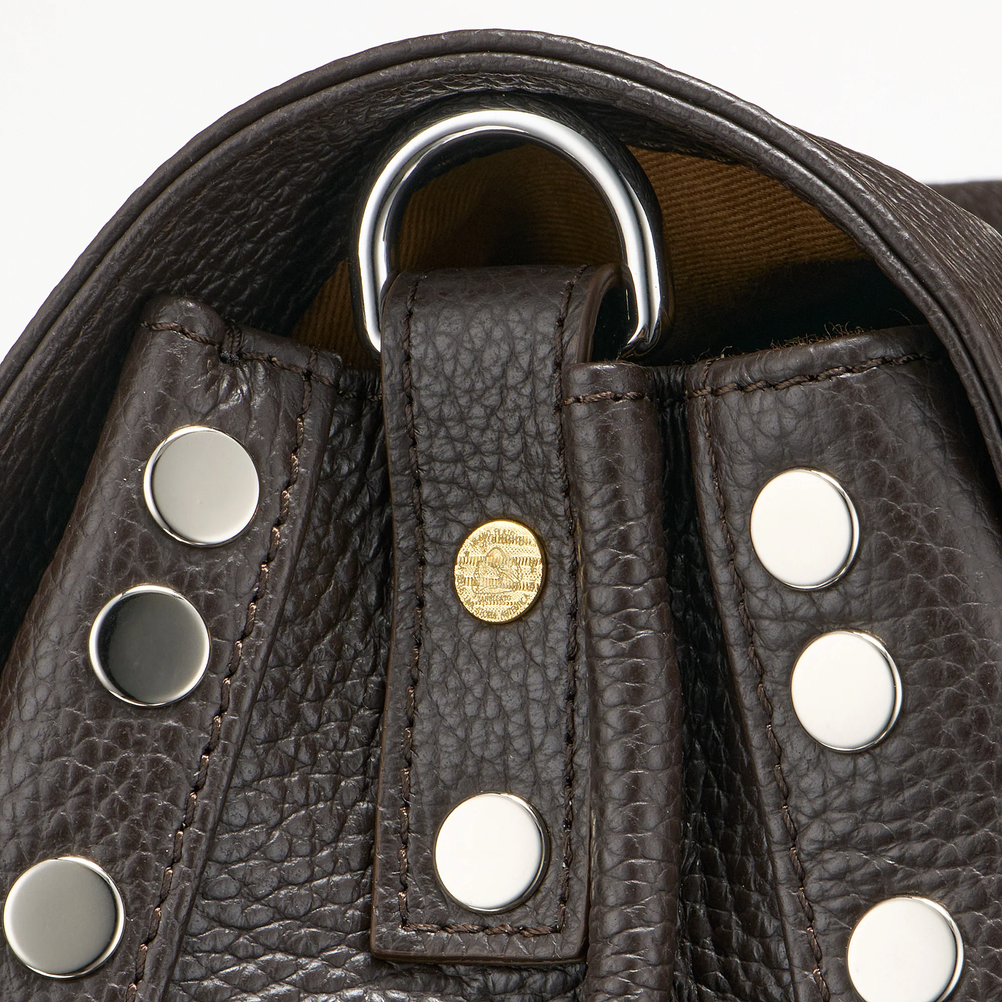 BORSA POSTINA® MEDIUM IN PELLE MARTELLATA BROWN DOLCE AMARO - Image 7