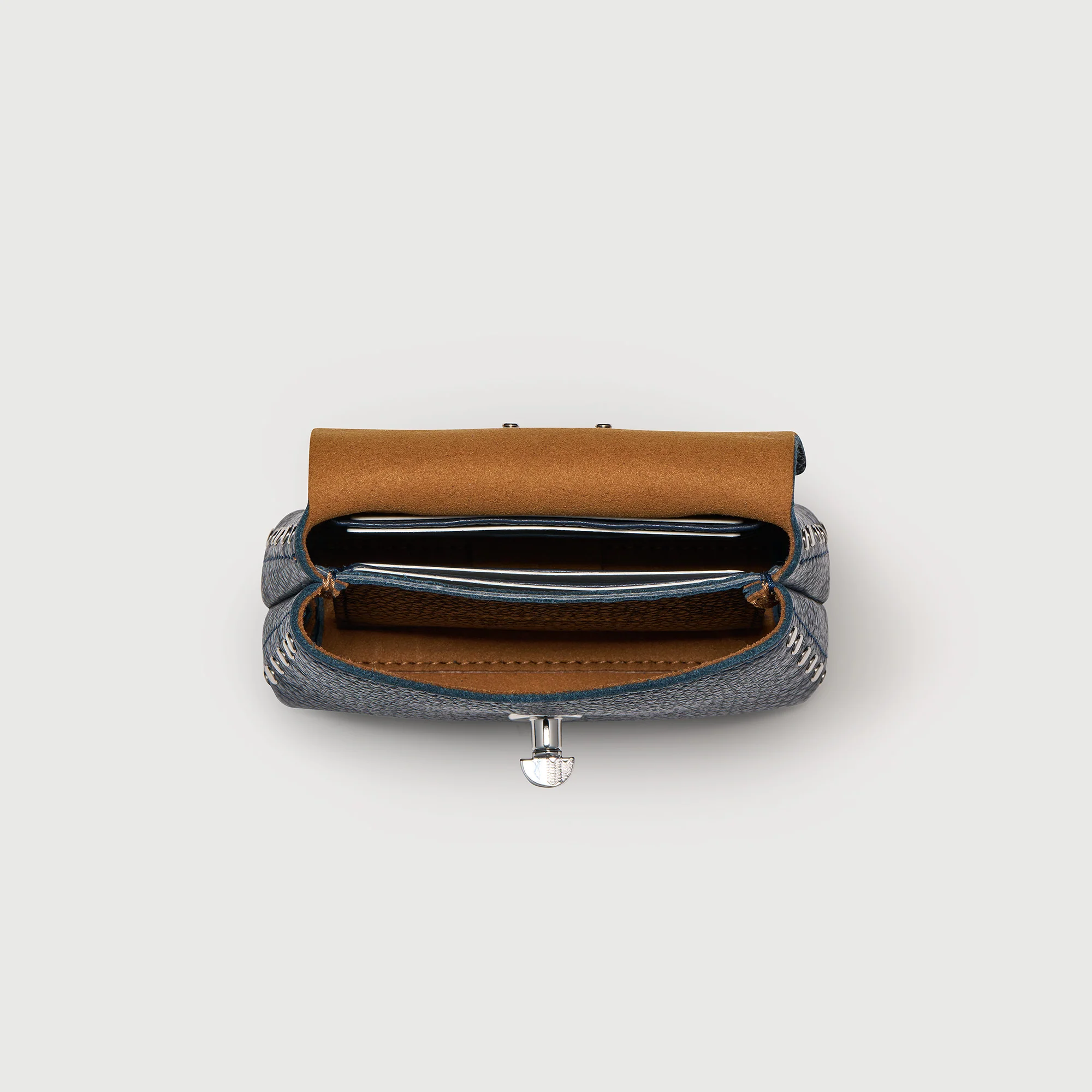 POSTINA® WALLET IN PELLE MARTELLATA DARK NAVY - Image 6