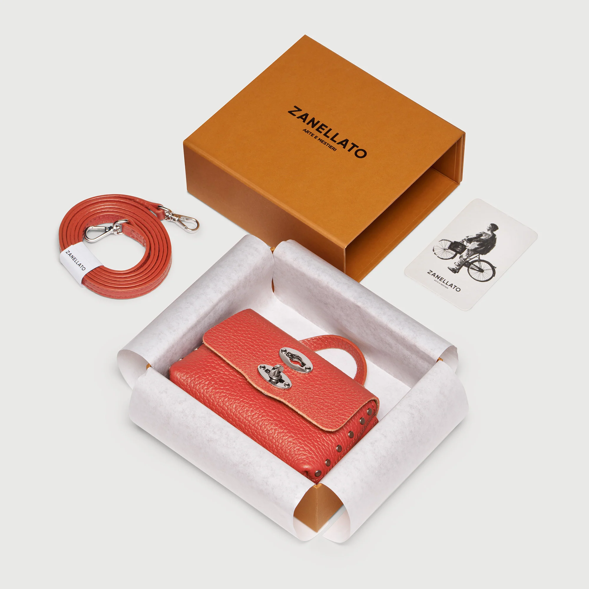 POSTINA® WALLET IN PELLE MARTELLATA RED REGGIANA - Image 7
