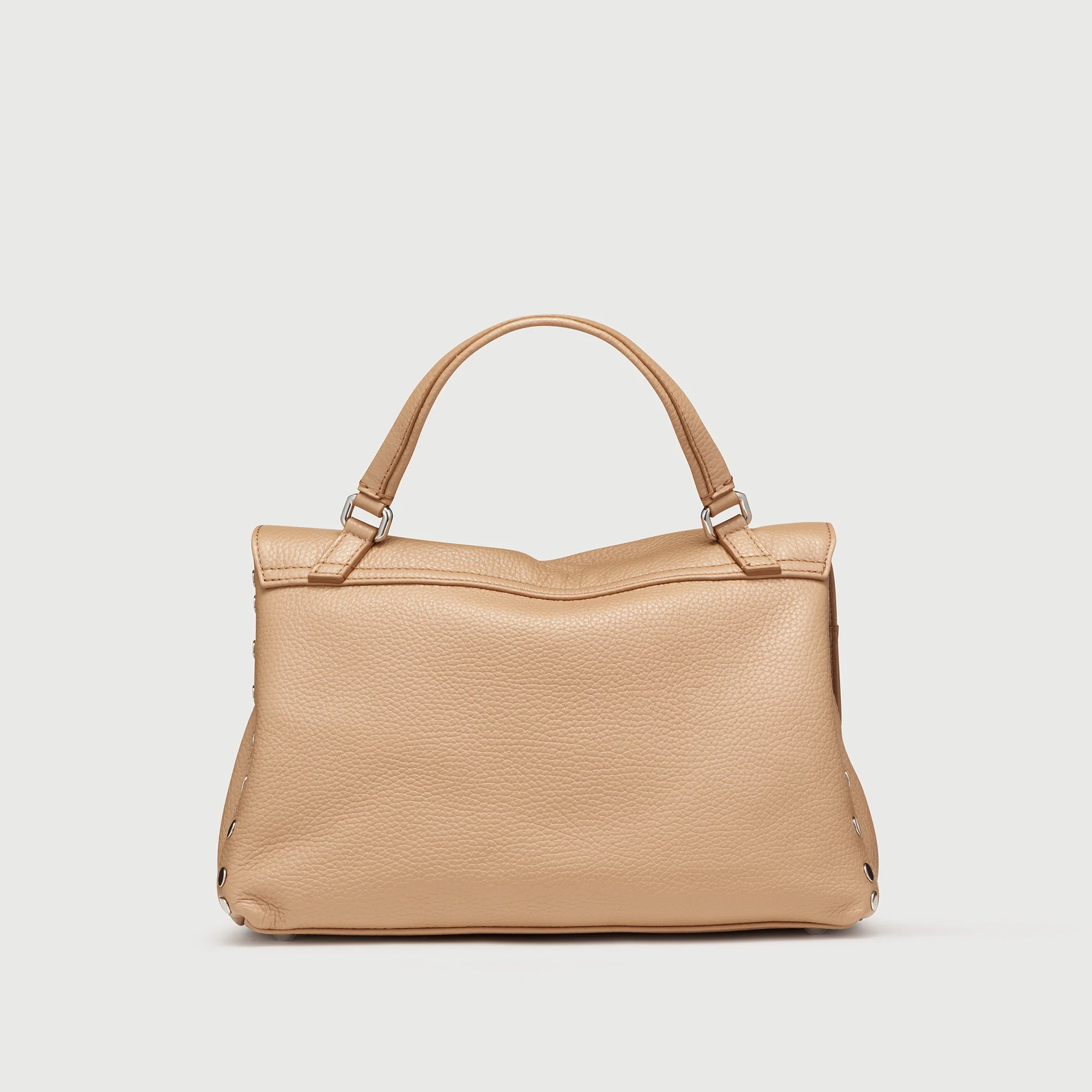 BORSA POSTINA® SMALL IN PELLE MARTELLATA BROWN CANTUCCI - Image 3