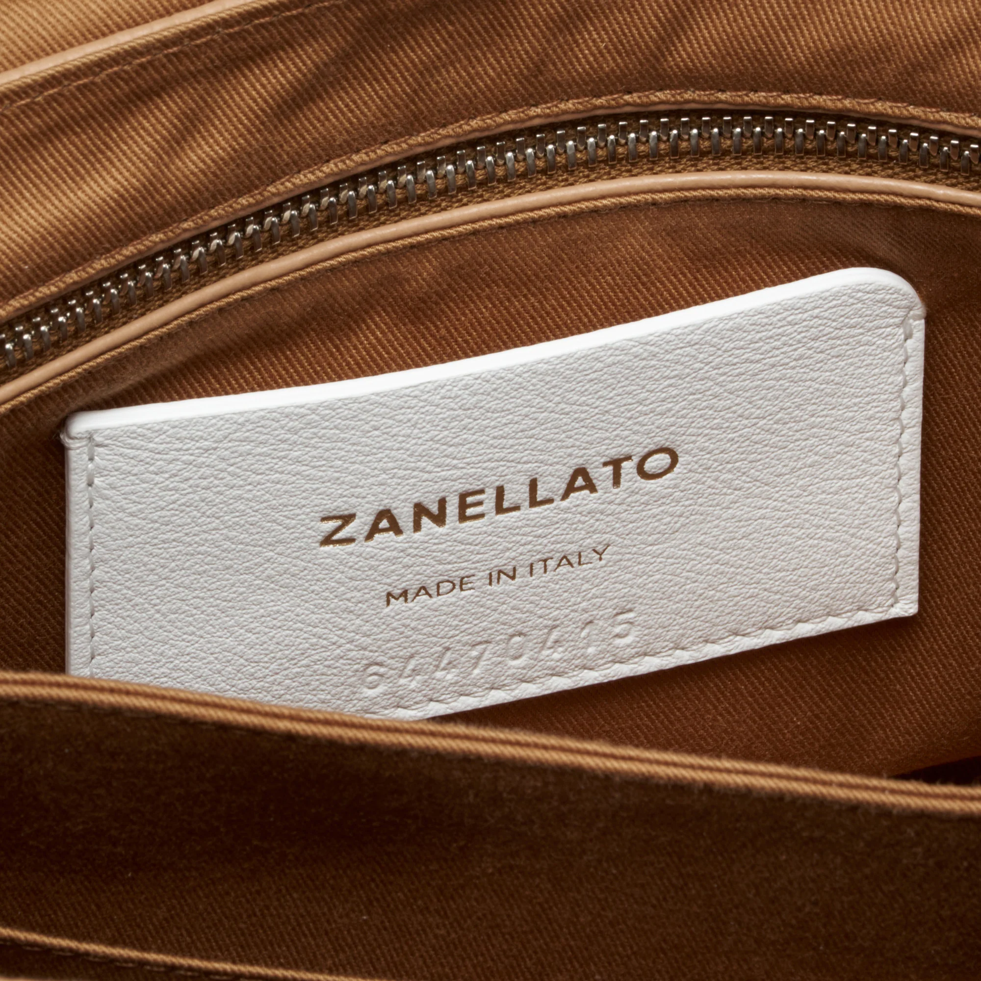 BORSA POSTINA® SMALL IN PELLE MARTELLATA BROWN CANTUCCI - Image 7