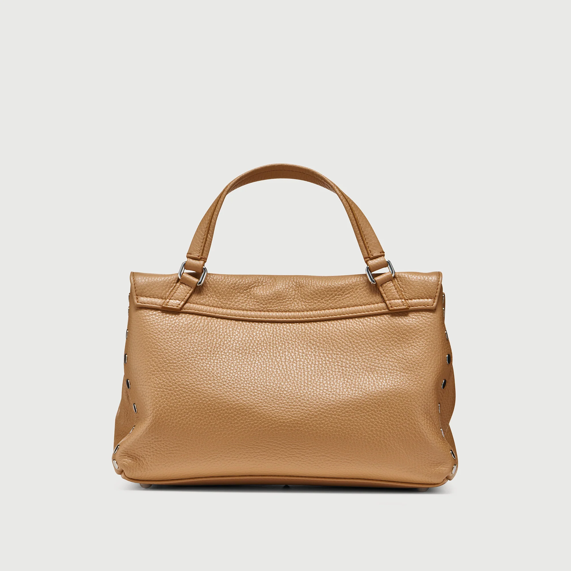 BORSA POSTINA® SMALL IN PELLE MARTELLATA BROWN CANTUCCI - Image 3