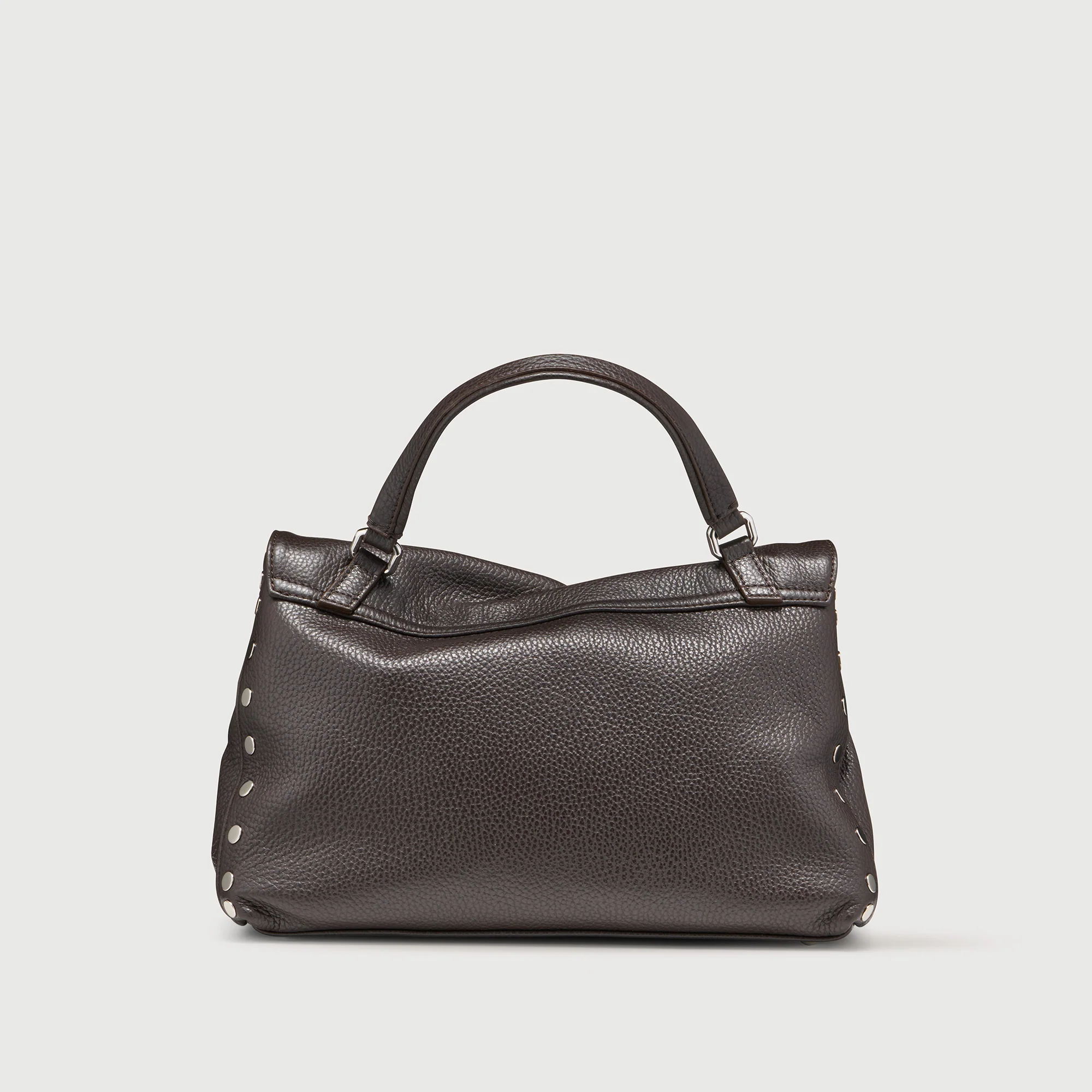 BORSA POSTINA® SMALL IN PELLE MARTELLATA BROWN DOLCE AMARO - Image 3