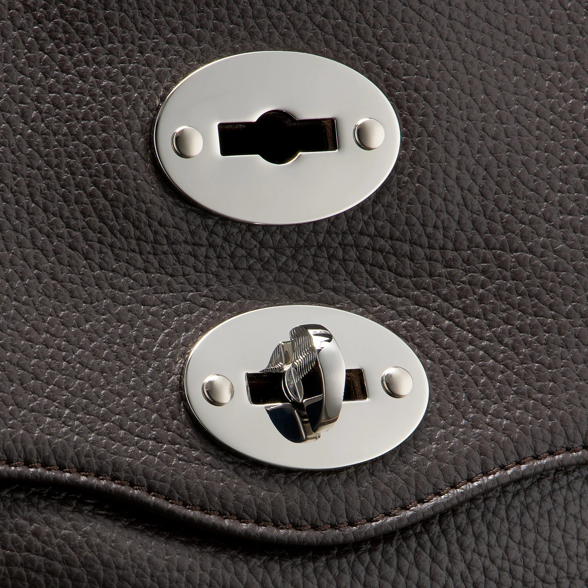 BORSA POSTINA® SMALL IN PELLE MARTELLATA BROWN DOLCE AMARO - Image 5