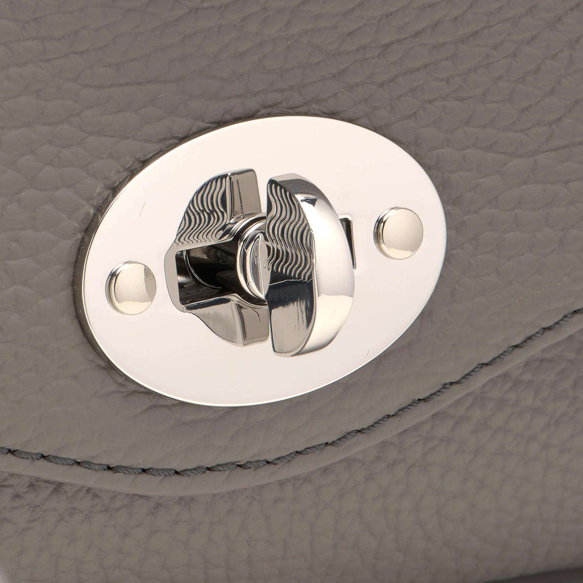 BORSA POSTINA® SMALL IN PELLE MARTELLATA GREY MONTEBIANCO - Image 5