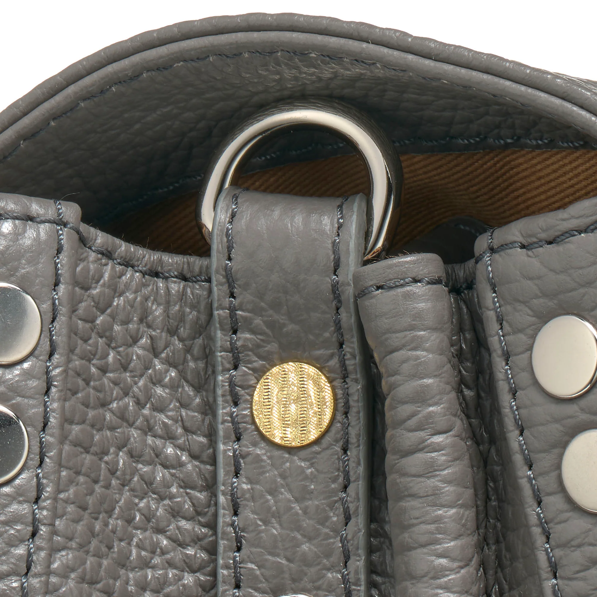 BORSA POSTINA® SMALL IN PELLE MARTELLATA MONTEBIANCO - Image 5