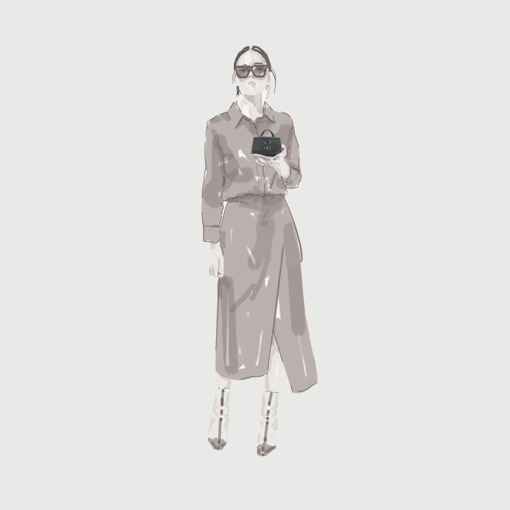 POSTINA® WALLET IN PELLE MARTELLATA GREY CARRARA - Image 3